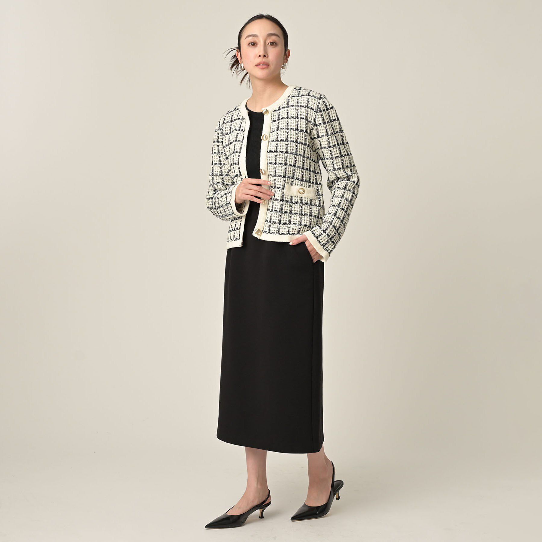 UNTITLED「【TORRAZZO DONNA】ツイードコットンカーディガン」|カーディガン|