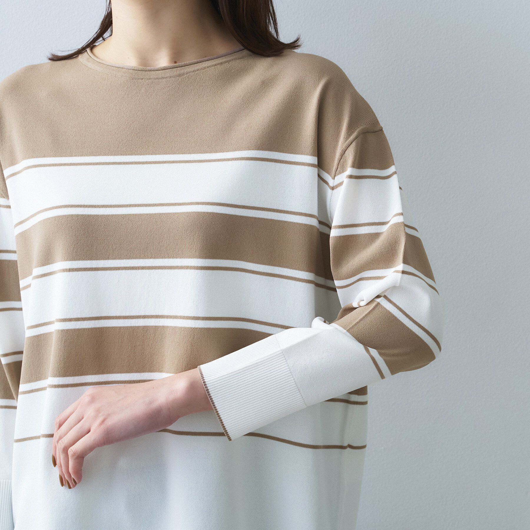 UNTITLED「ボーダーボートネックニット」|ニット・セーター|