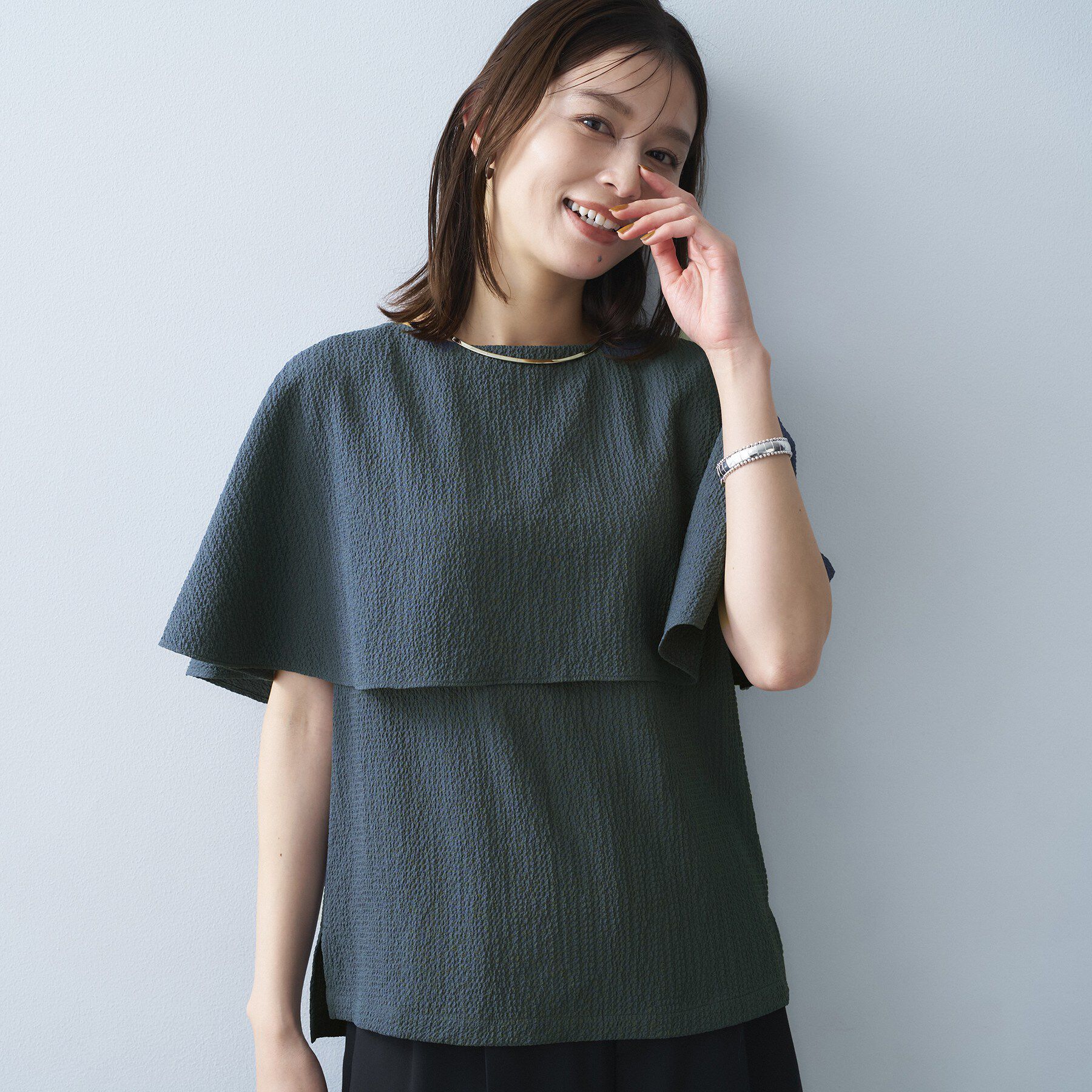 UNTITLED「ケープデザインブラウス」|シャツ・ブラウス|