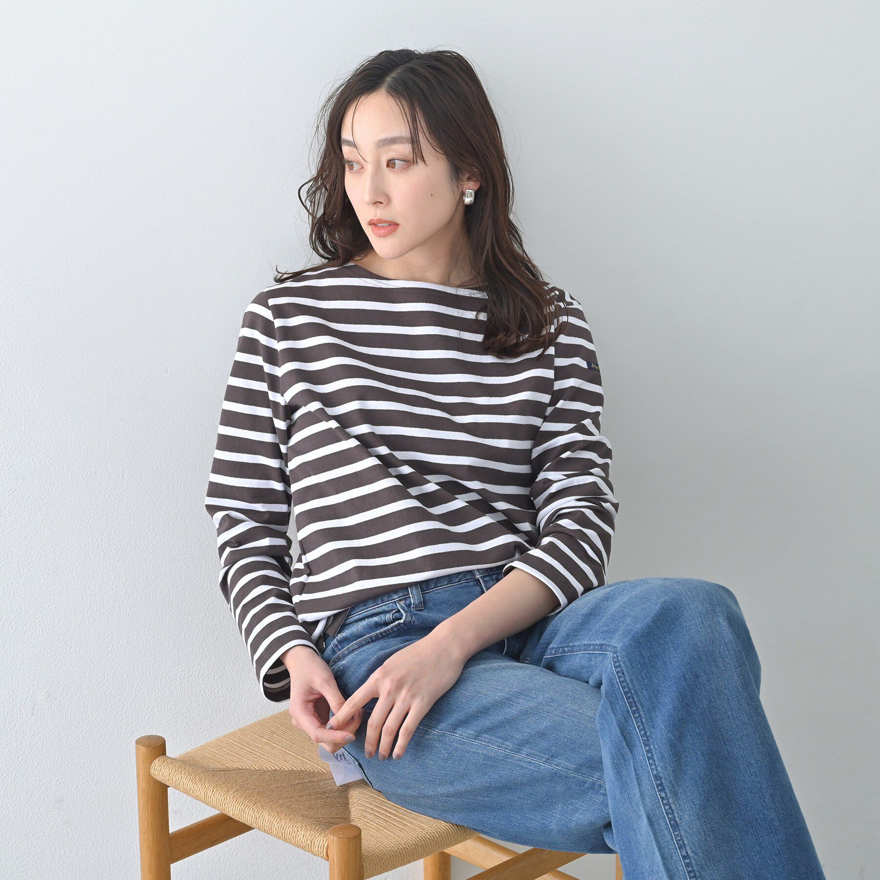 UNTITLED「【Le minor】ボーダーカットソー」|Tシャツ・カットソー|ブラウン(344)