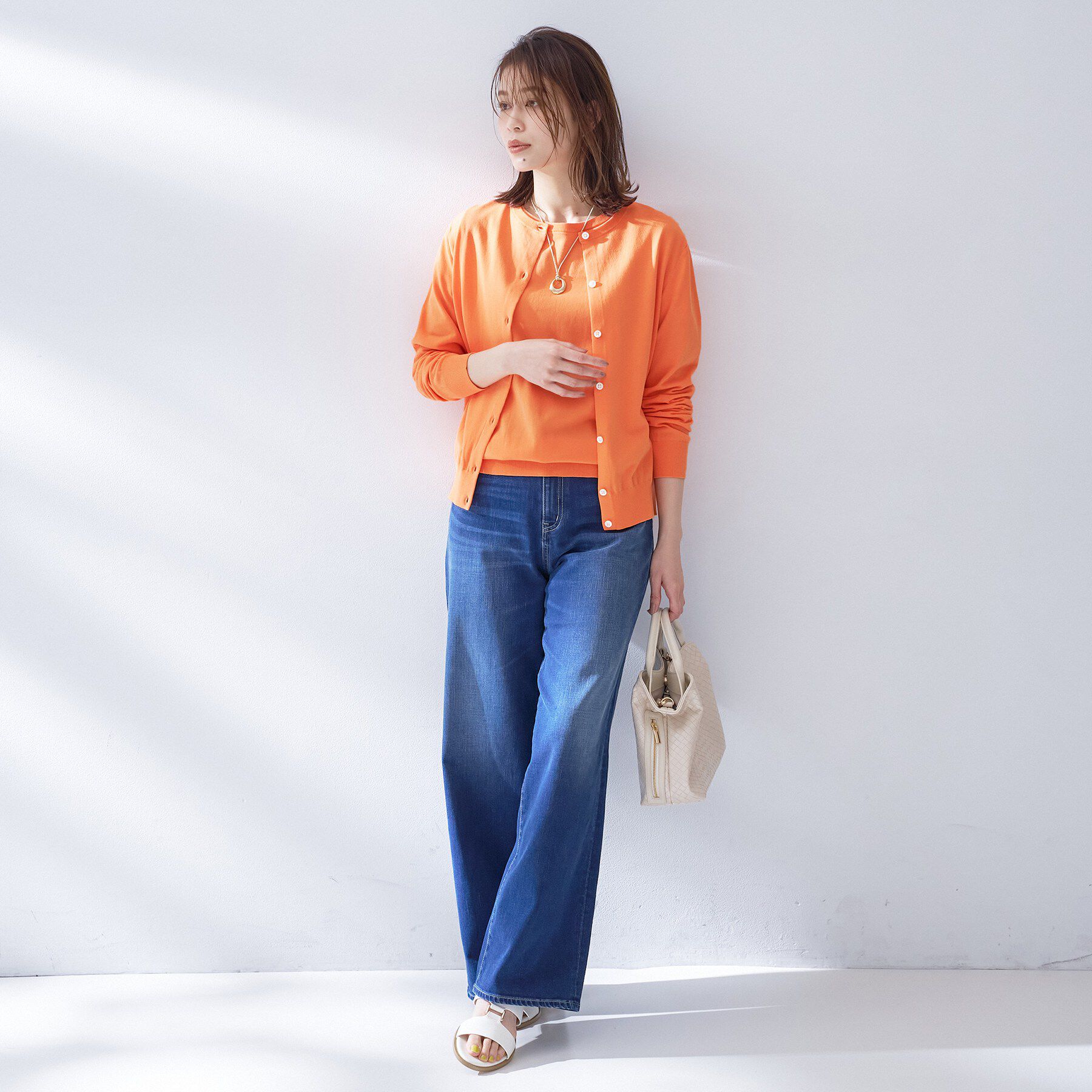 UNTITLED「コットンクルーネックカーディガン」|カーディガン|