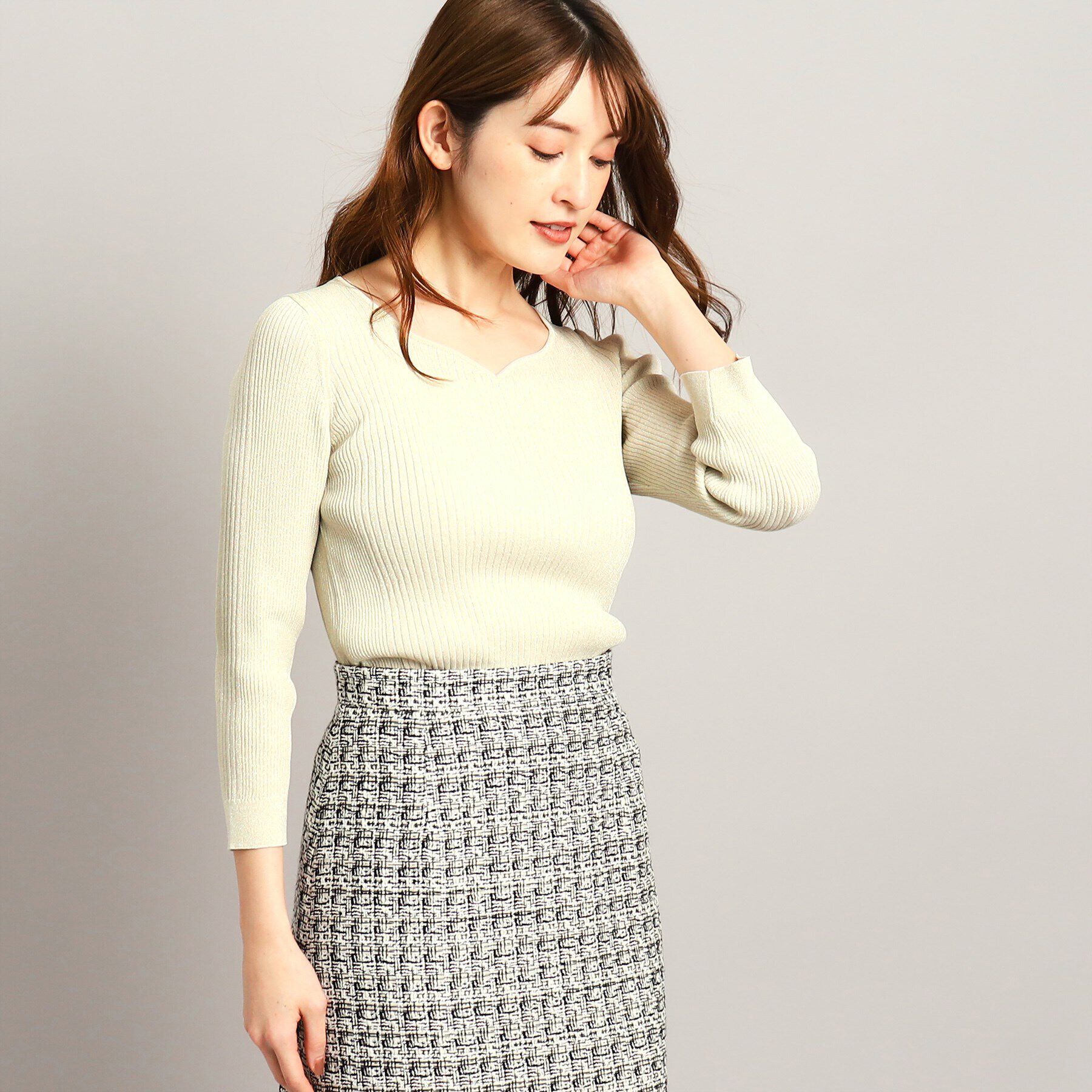 COUP DE CHANCE「【洗える】上品に華やぐラメニット」|ニット・セーター|