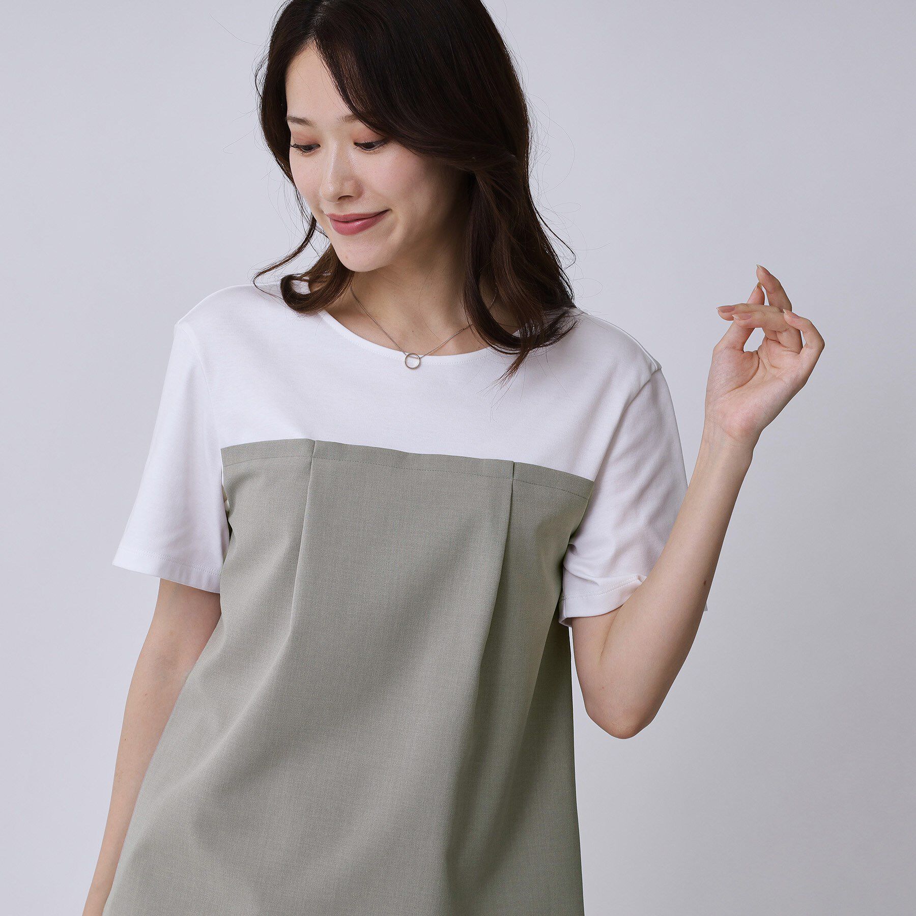 COUP DE CHANCE「【手洗い可／セットアップ可】レイヤード風カットソー」|Tシャツ・カットソー|