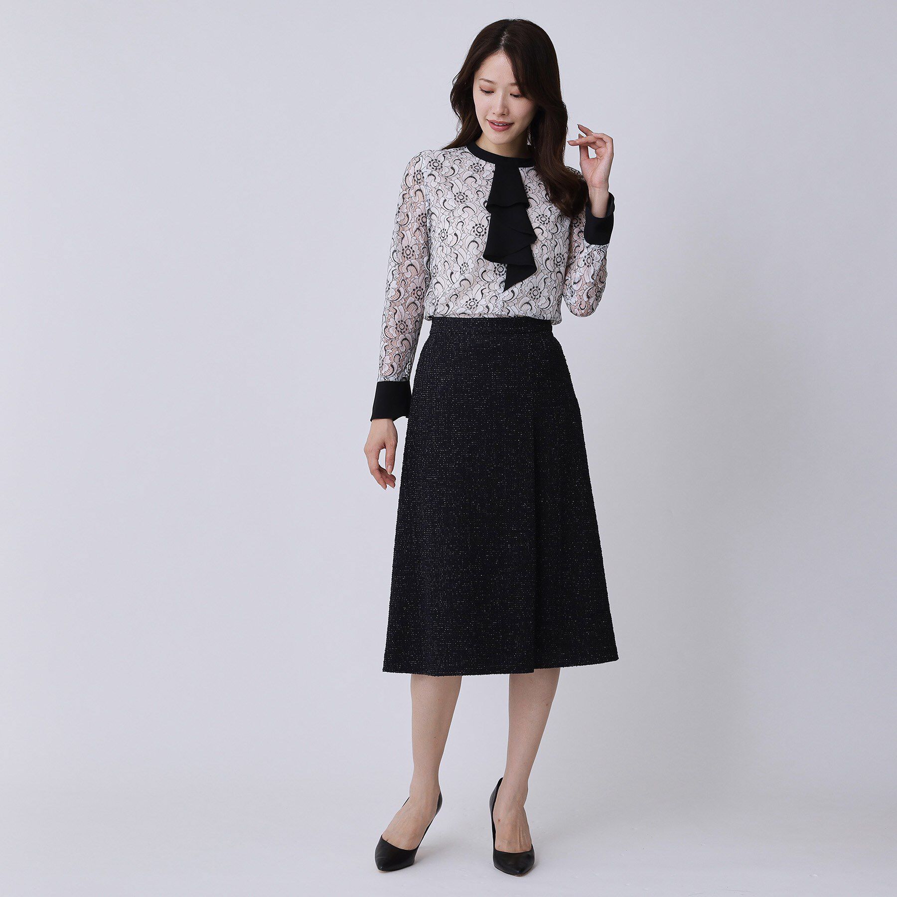 COUP DE CHANCE「【手洗い可／日本製】タック入りフレアースカート」|スカート|