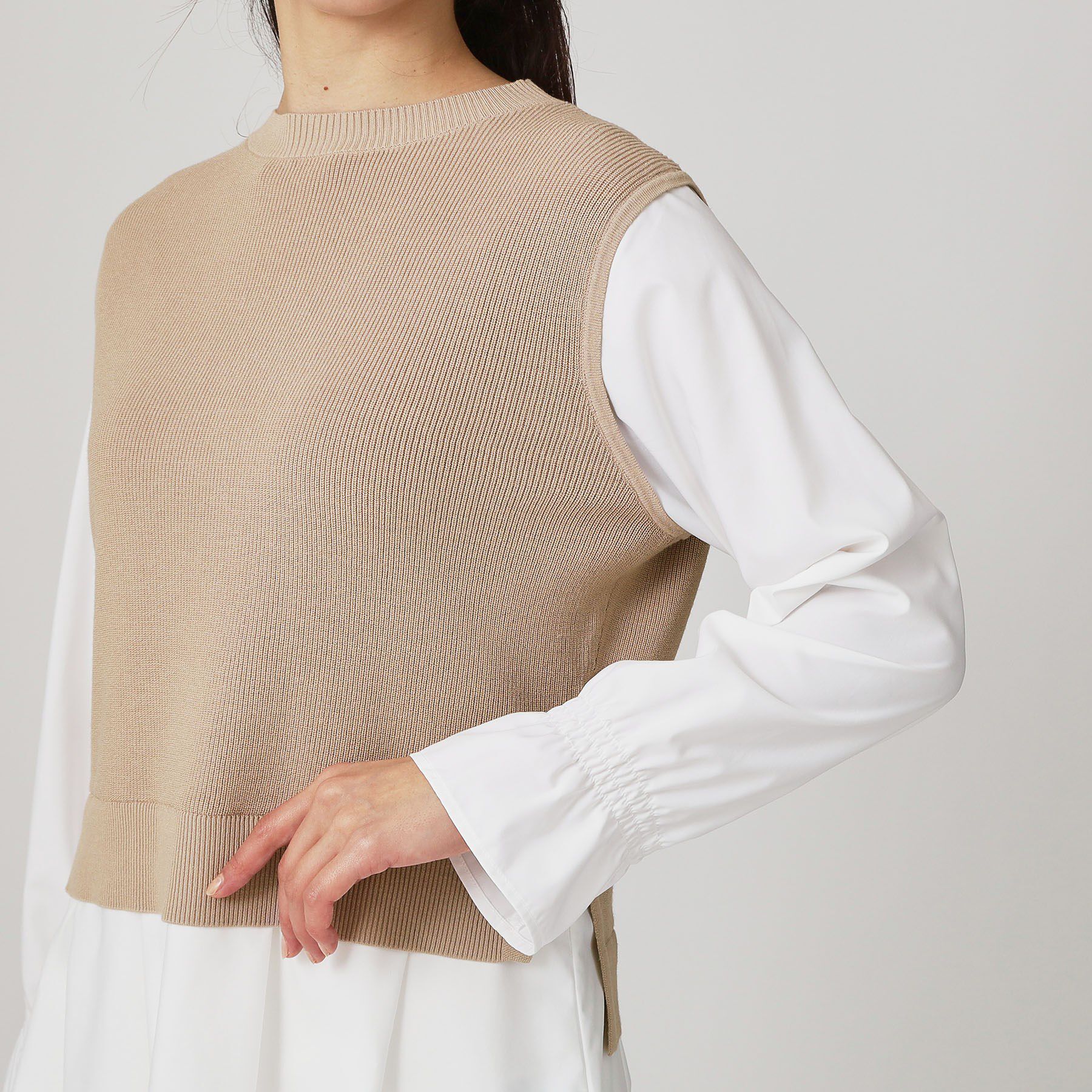 COUP DE CHANCE「【手洗い可】重ね着風ニットトップス」|ニット・セーター|