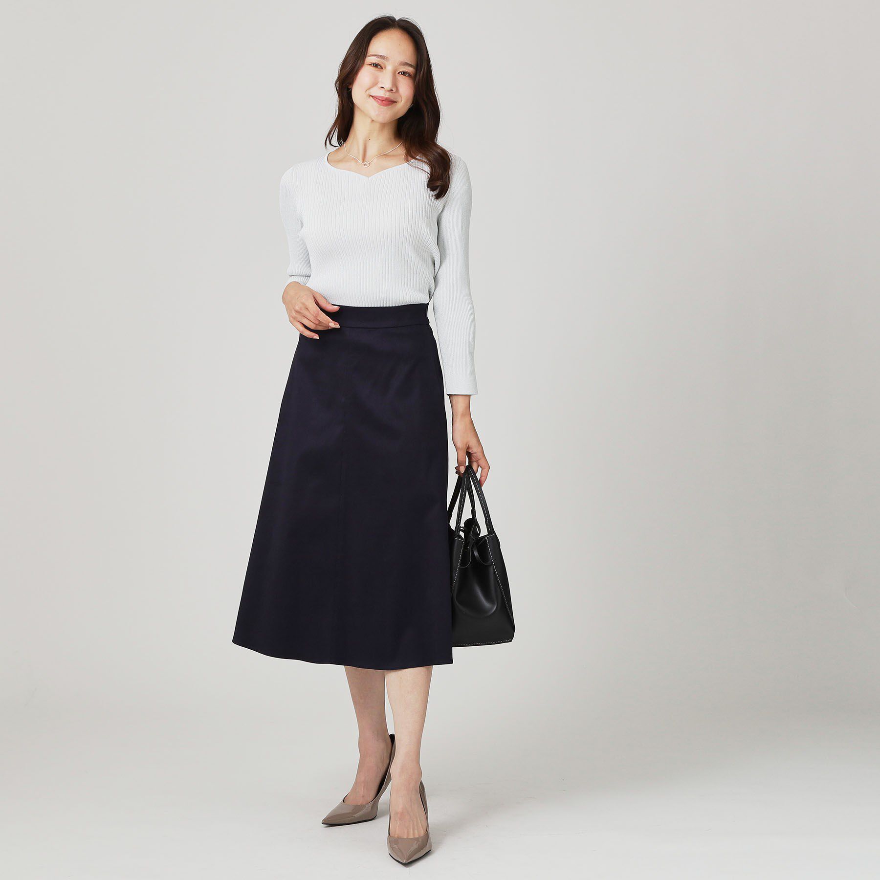 COUP DE CHANCE「【手洗い可／日本製／セットアップ可】スェード調素材フレアスカート」|スカート|