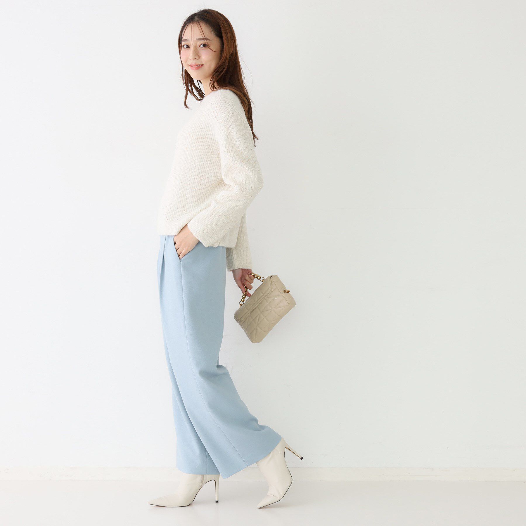 COUP DE CHANCE「【手洗い可】スパンコール付ニットトップス」|ニット・セーター|