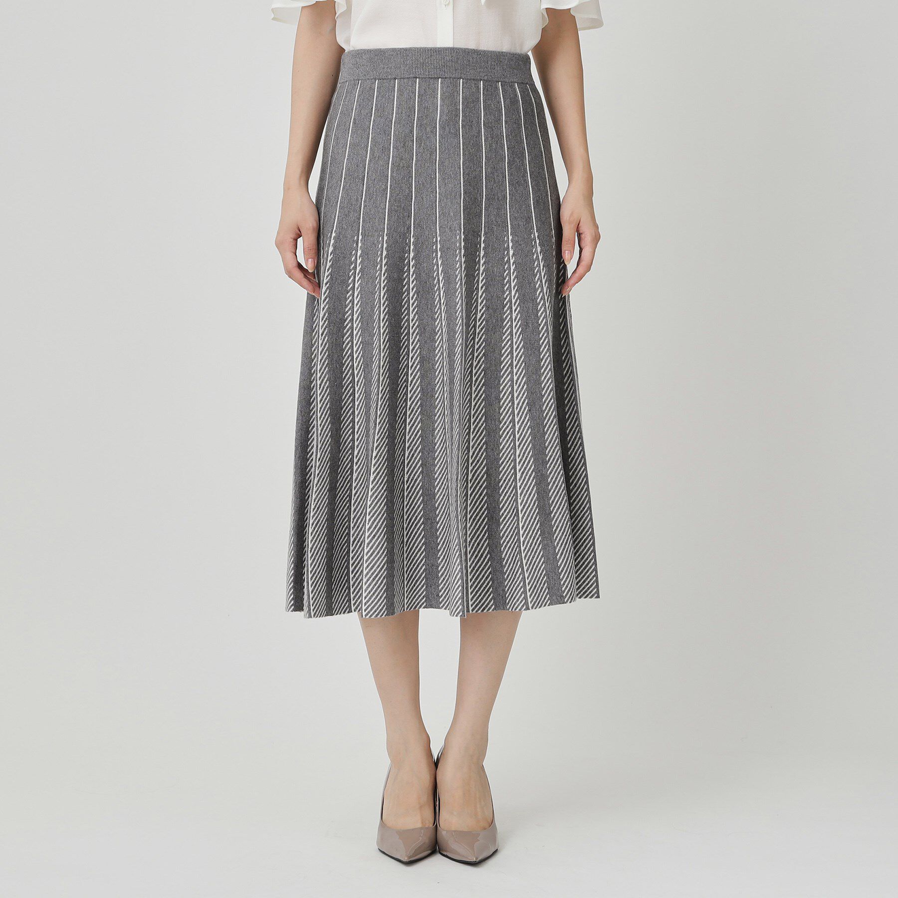 COUP DE CHANCE「【手洗い可】ニットプリーツフレアスカート」|スカート|