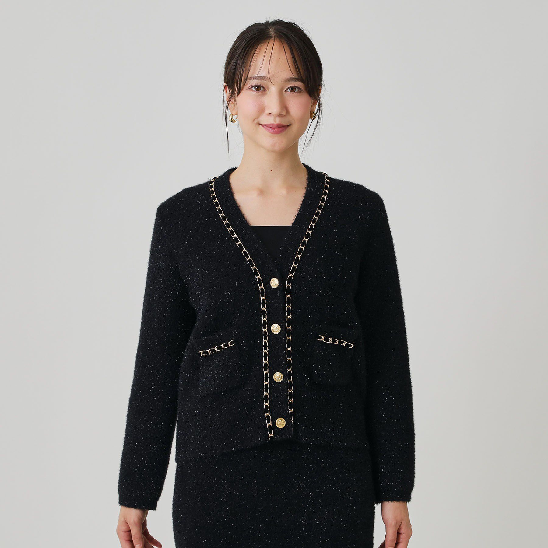 COUP DE CHANCE「【手洗い可／セットアップ可】チェーンブレード付カーディガン」|カーディガン|