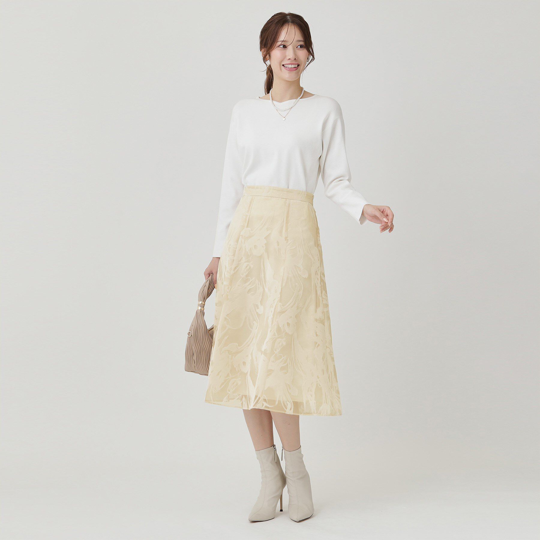 COUP DE CHANCE「【手洗い可／日本製】フロッキープリントのスカート」|スカート|