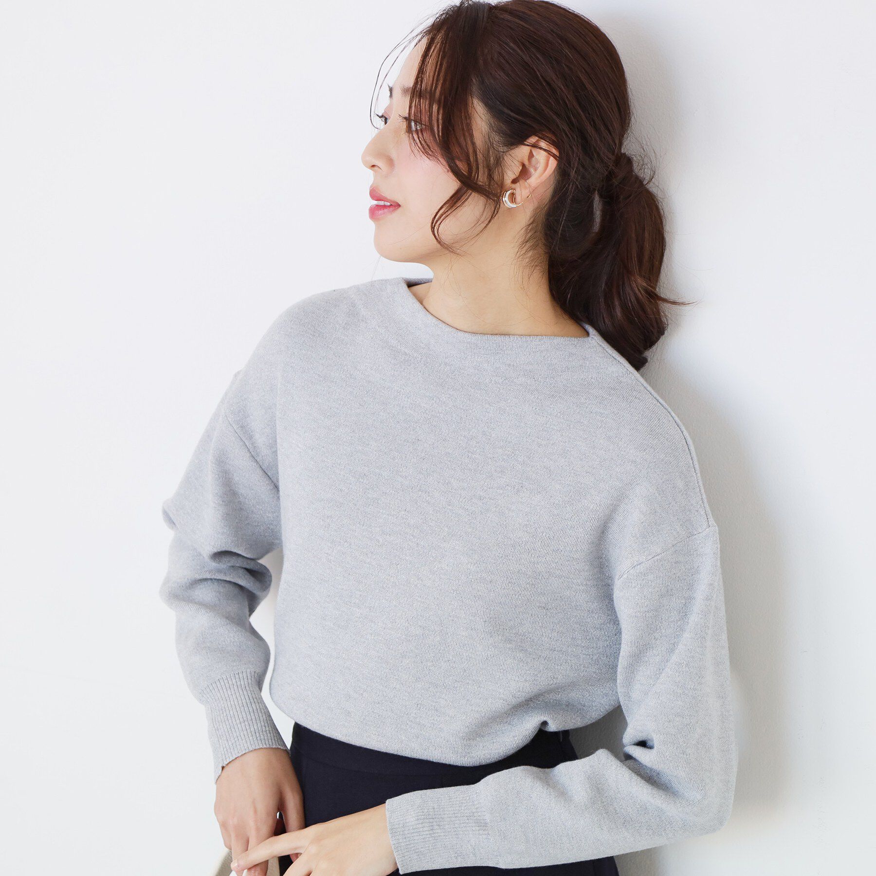 COUP DE CHANCE「【手洗い可】ラメ混ニットトップス」|ニット・セーター|