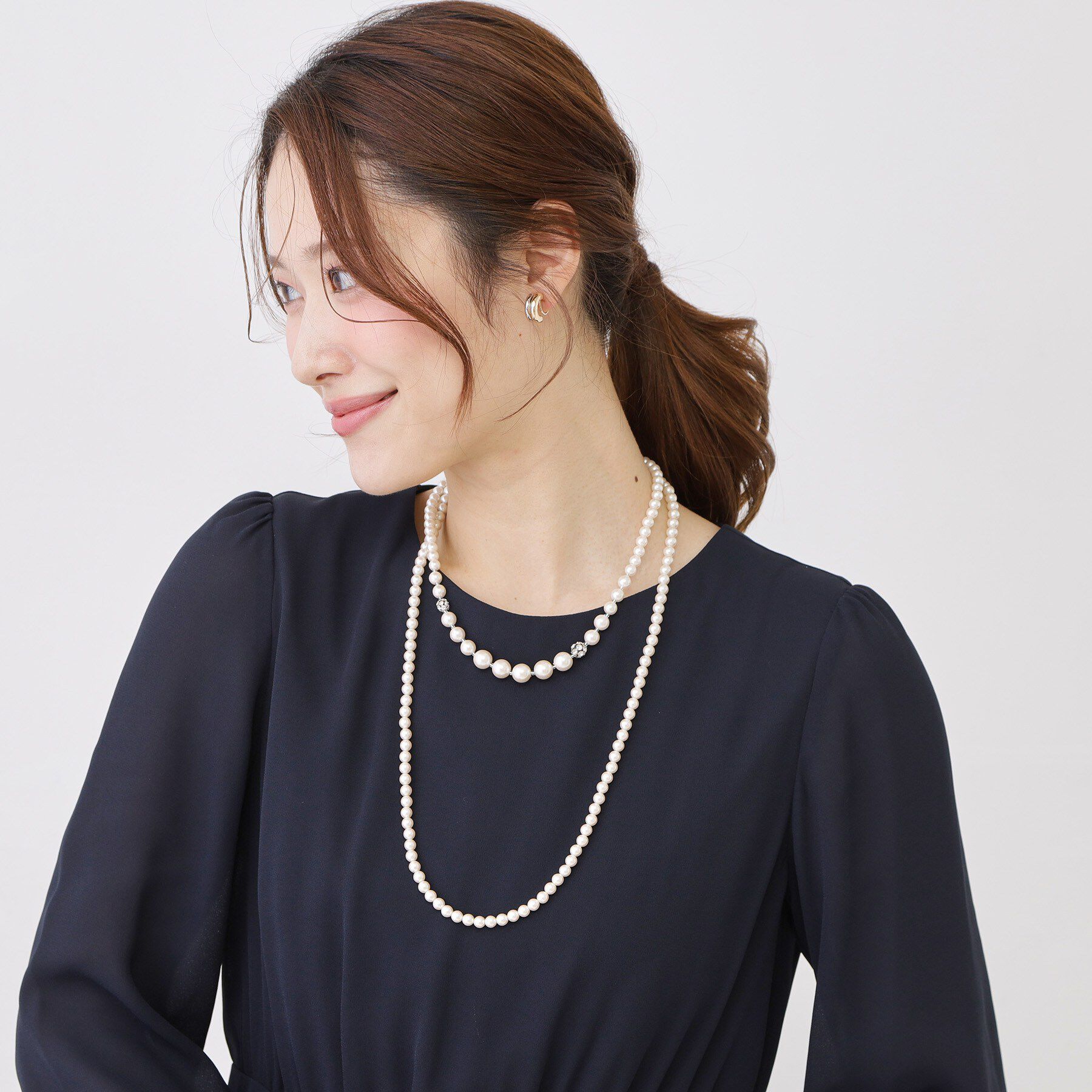 COUP DE CHANCE「【2way/セレモニー/パーティー】ツインフェイクパール」|ネックレス|