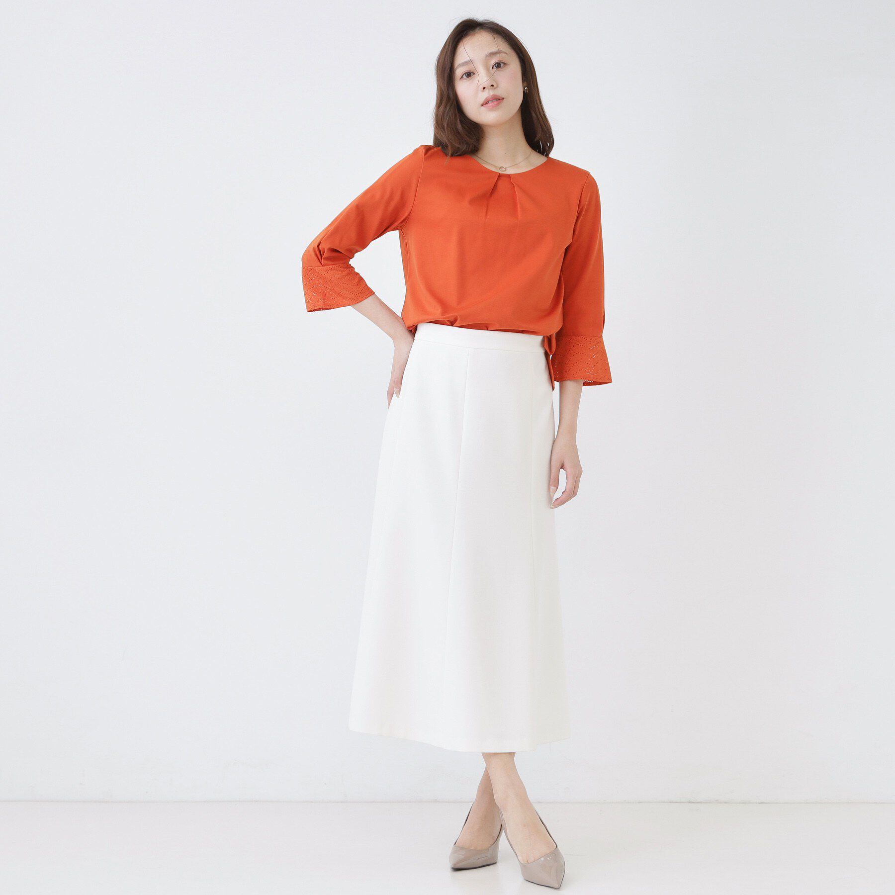 COUP DE CHANCE「【手洗い可／日本製】レース袖カットソー」|Tシャツ・カットソー|