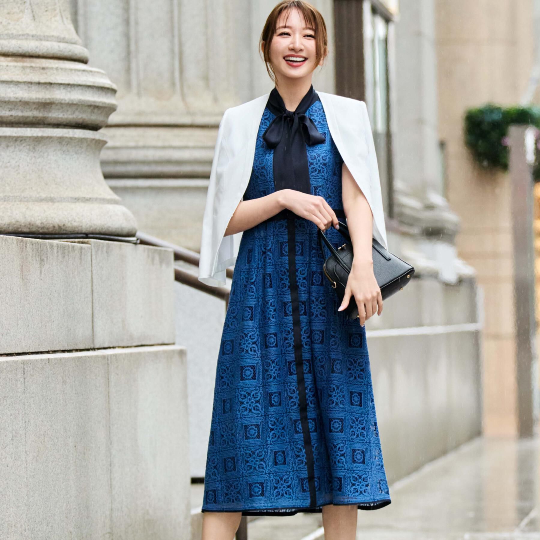 COUP DE CHANCE「【リボン取り外し可】ボウタイ付レースワンピース」|ワンピース|