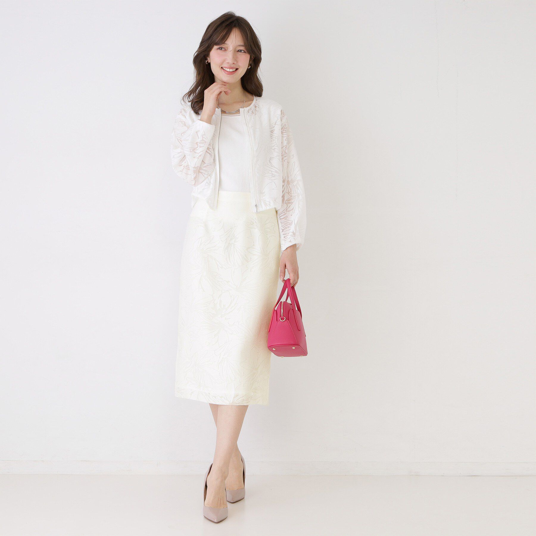 COUP DE CHANCE「【手洗い可／日本製／セットアップ可】オパール加工タイトスカート」|スカート|