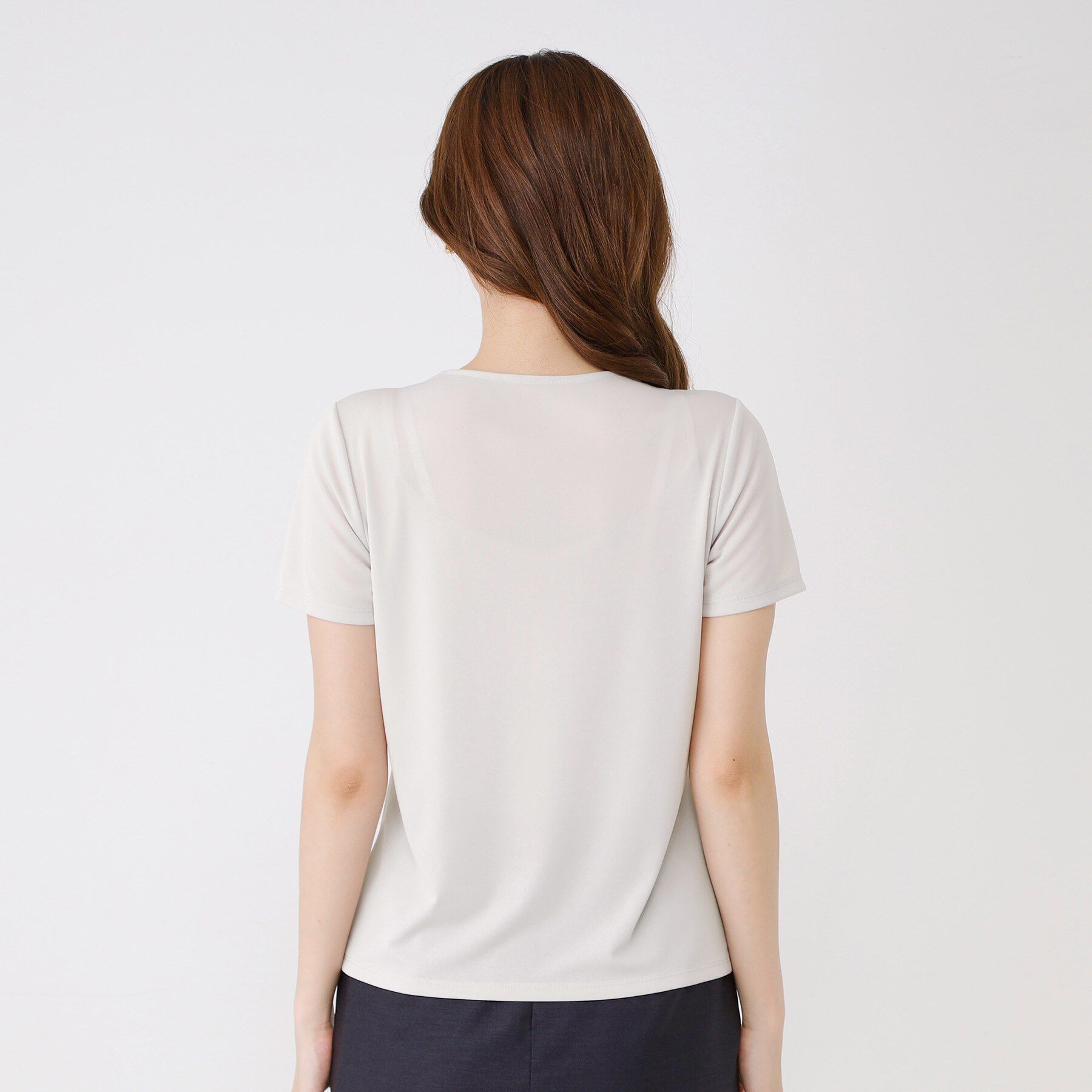 COUP DE CHANCE「【手洗い可／日本製／一枚着／ジャケットイン】タックデザインのジャージートップス」|Tシャツ・カットソー|