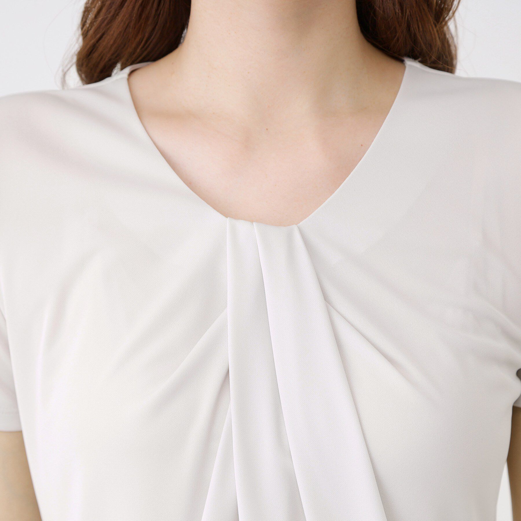 COUP DE CHANCE「【手洗い可／日本製／一枚着／ジャケットイン】タックデザインのジャージートップス」|Tシャツ・カットソー|