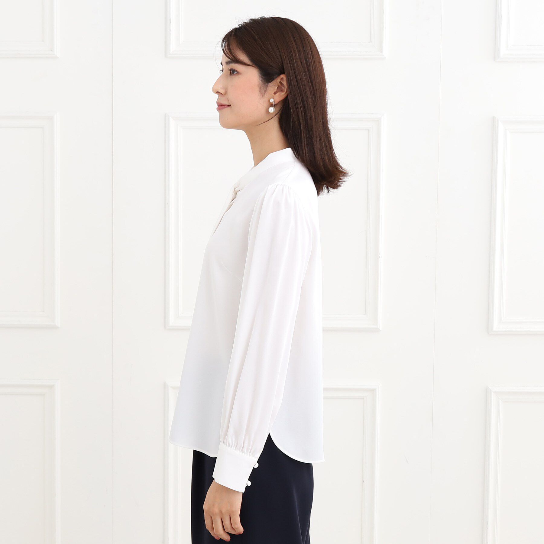 Reflect「【夏SALE／フォーマル/マシンウォッシュ可】シルキーボウタイデザインブラウス」|シャツ・ブラウス|