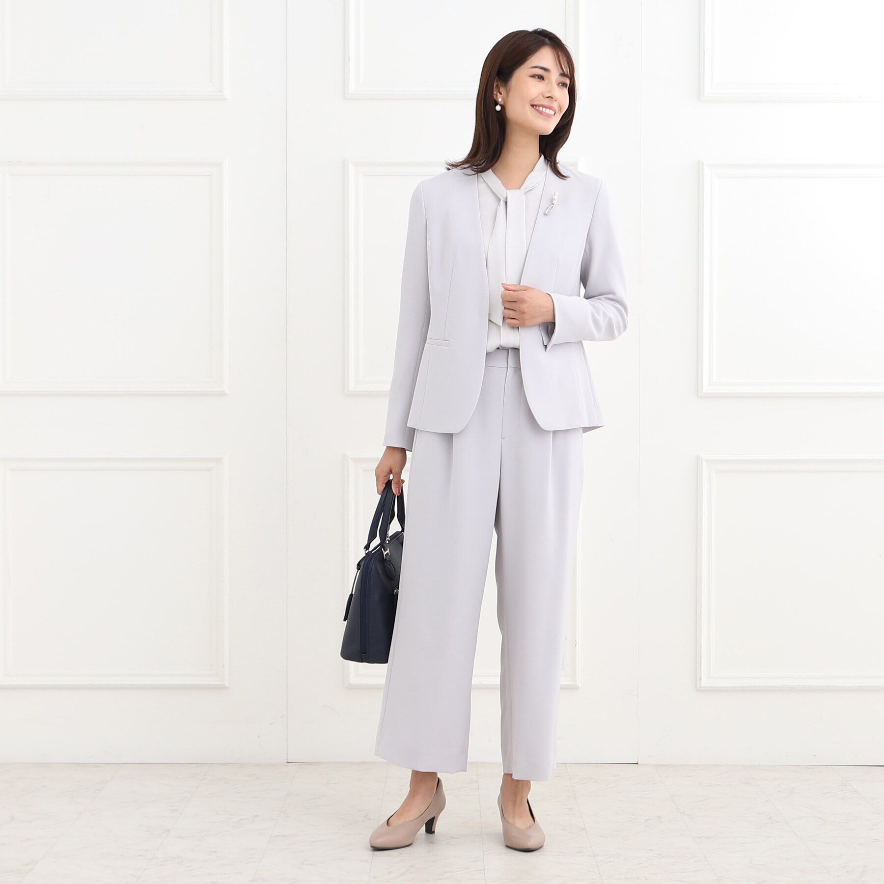 Reflect「【夏SALE／フォーマル/マシンウォッシュ可】シルキーボウタイデザインブラウス」|シャツ・ブラウス|