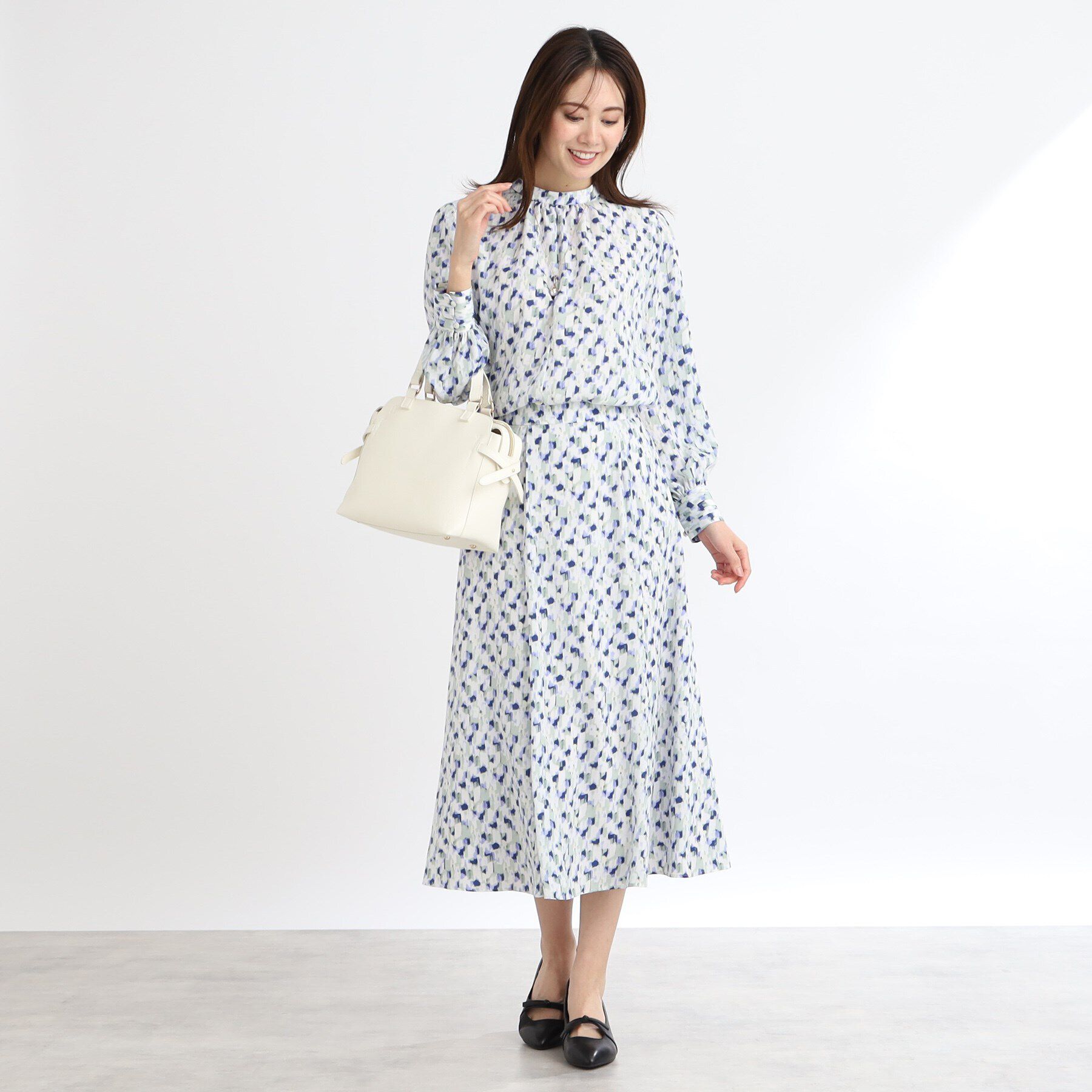 Reflect「【マシンウォッシュ可／セットアップ可】フリュイドプリントスカート」|スカート|