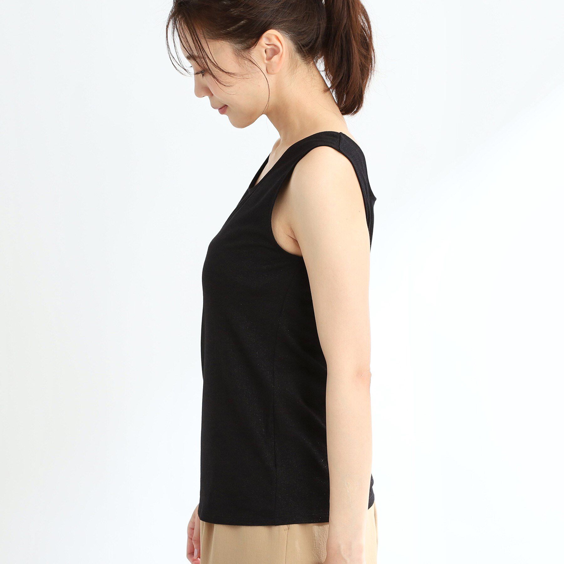 Reflect「【洗える】ベーシックラメタンクトップ」|キャミソール|