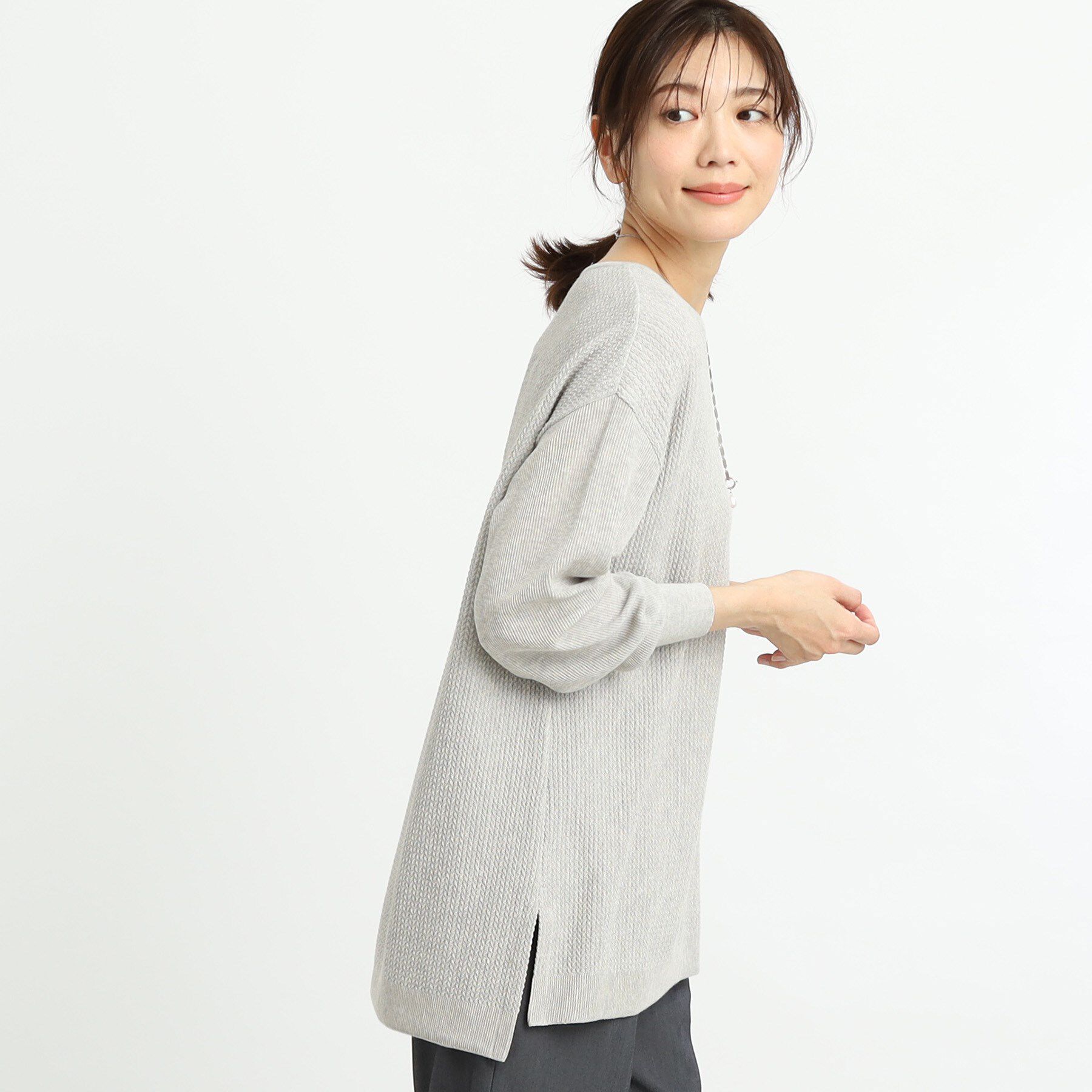 Reflect「【WEB先行カラーあり／ヒップ周りカバー】オフボディニット」|ニット・セーター|