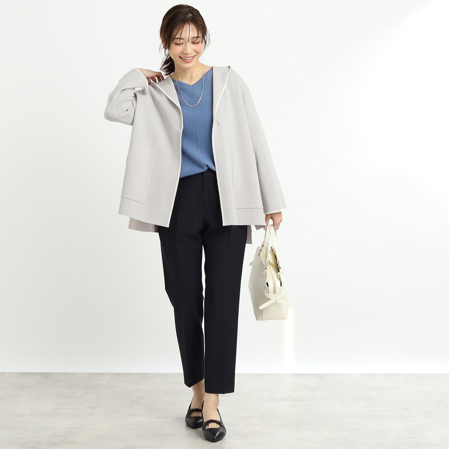 Reflect「【軽羽織りに◎】フーデッドニットカーディガン」|カーディガン|