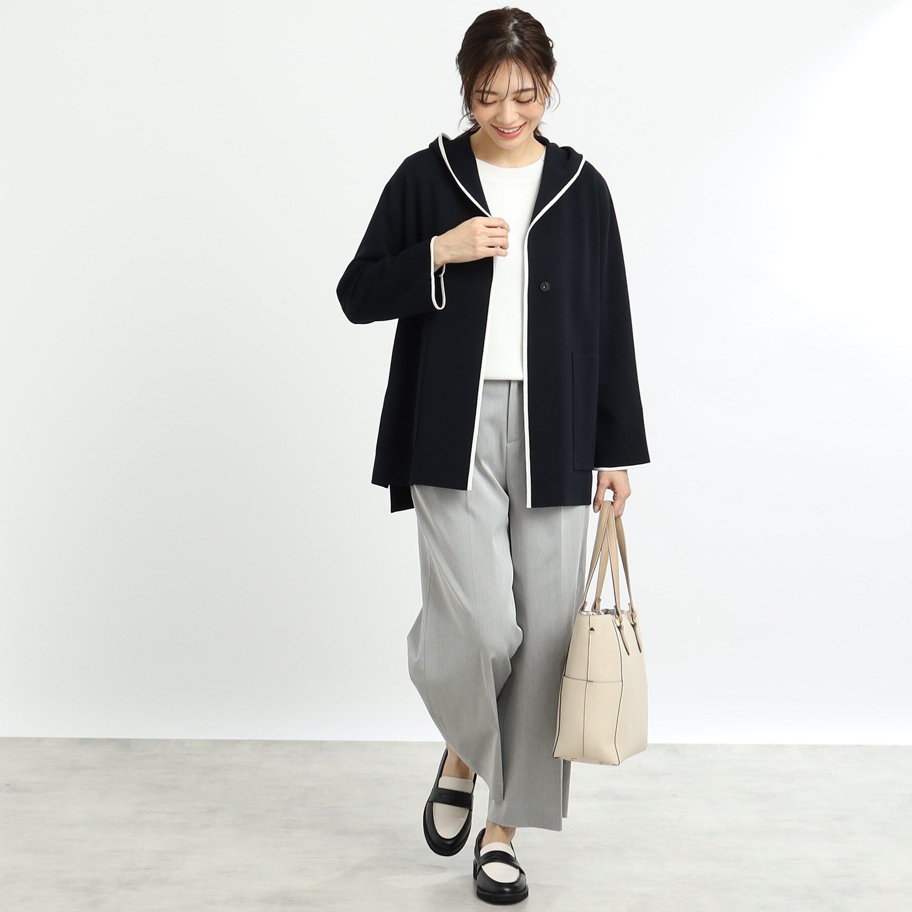 Reflect「【軽羽織りに◎】フーデッドニットカーディガン」|カーディガン|