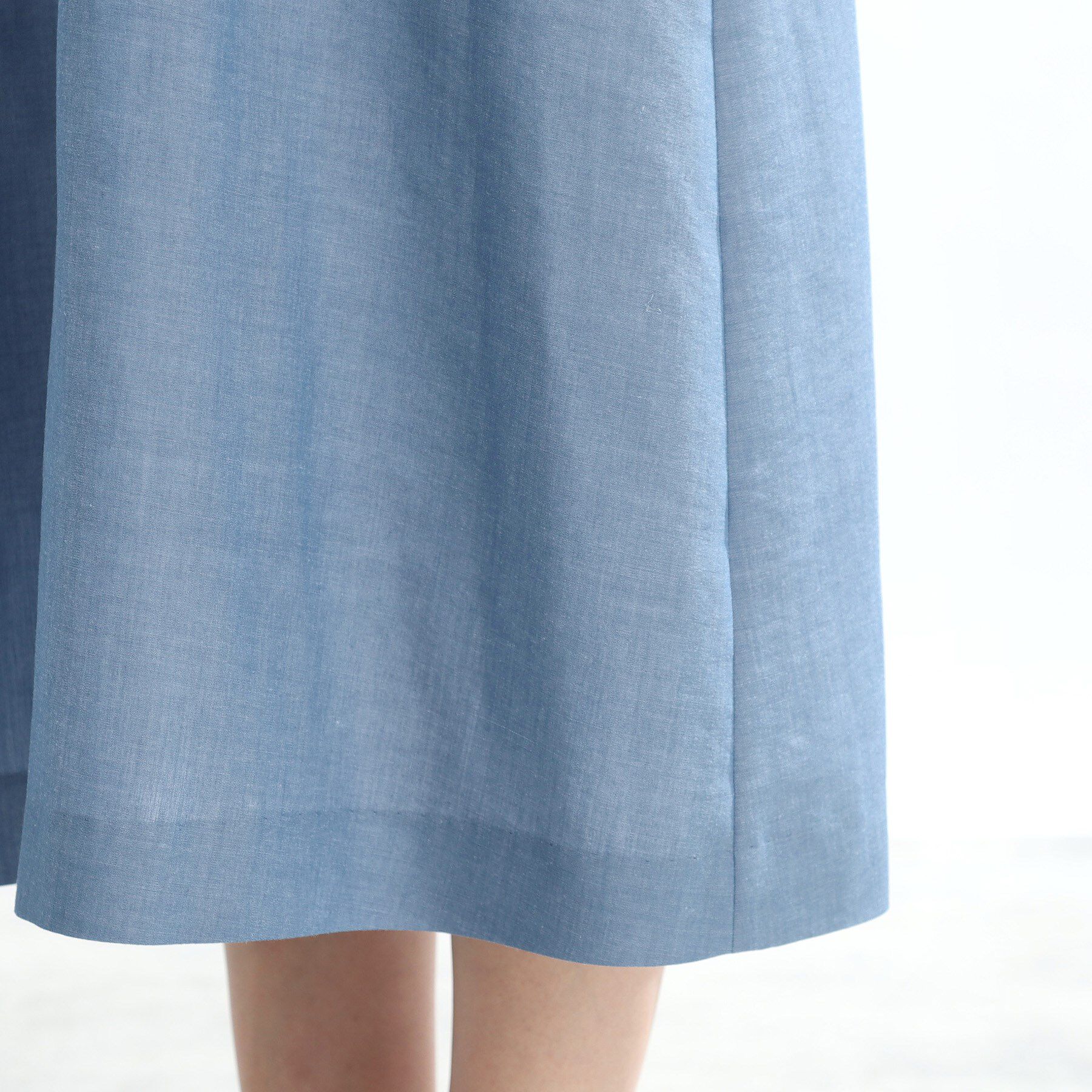 Reflect「【手洗い可／共布ベルト付き】ブルーダンガリーワンピース」|ワンピース|