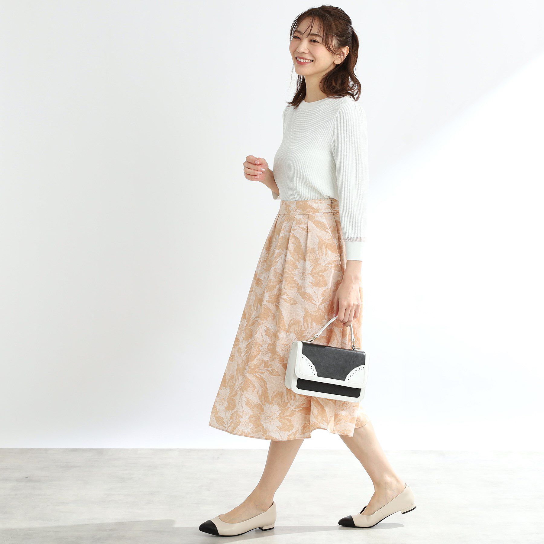 Reflect「【マシンウォッシュ可】デニムフラワーフレアスカート」|スカート|