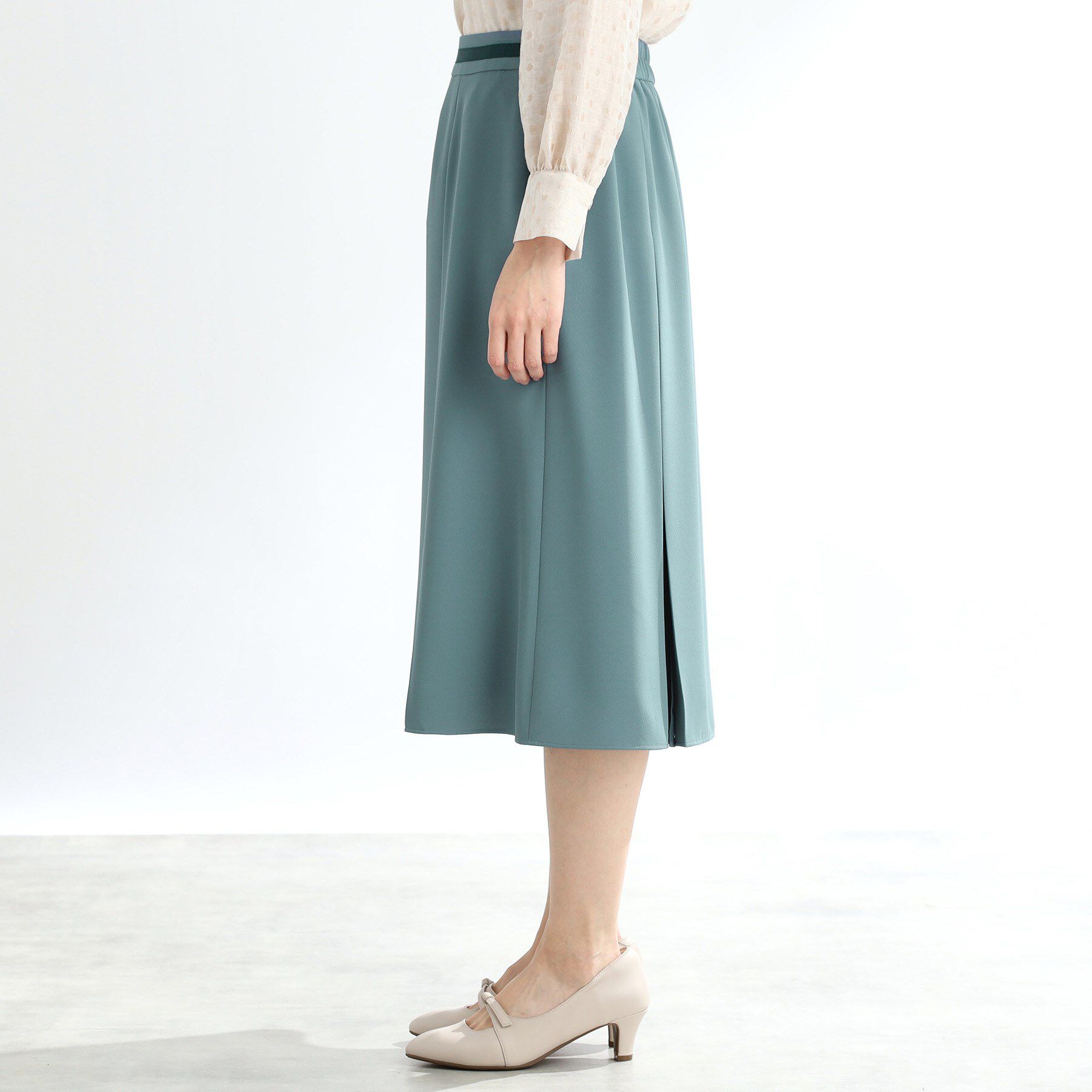 Reflect「【手洗い可】シフォンプリーツドッキングスカート」|スカート|