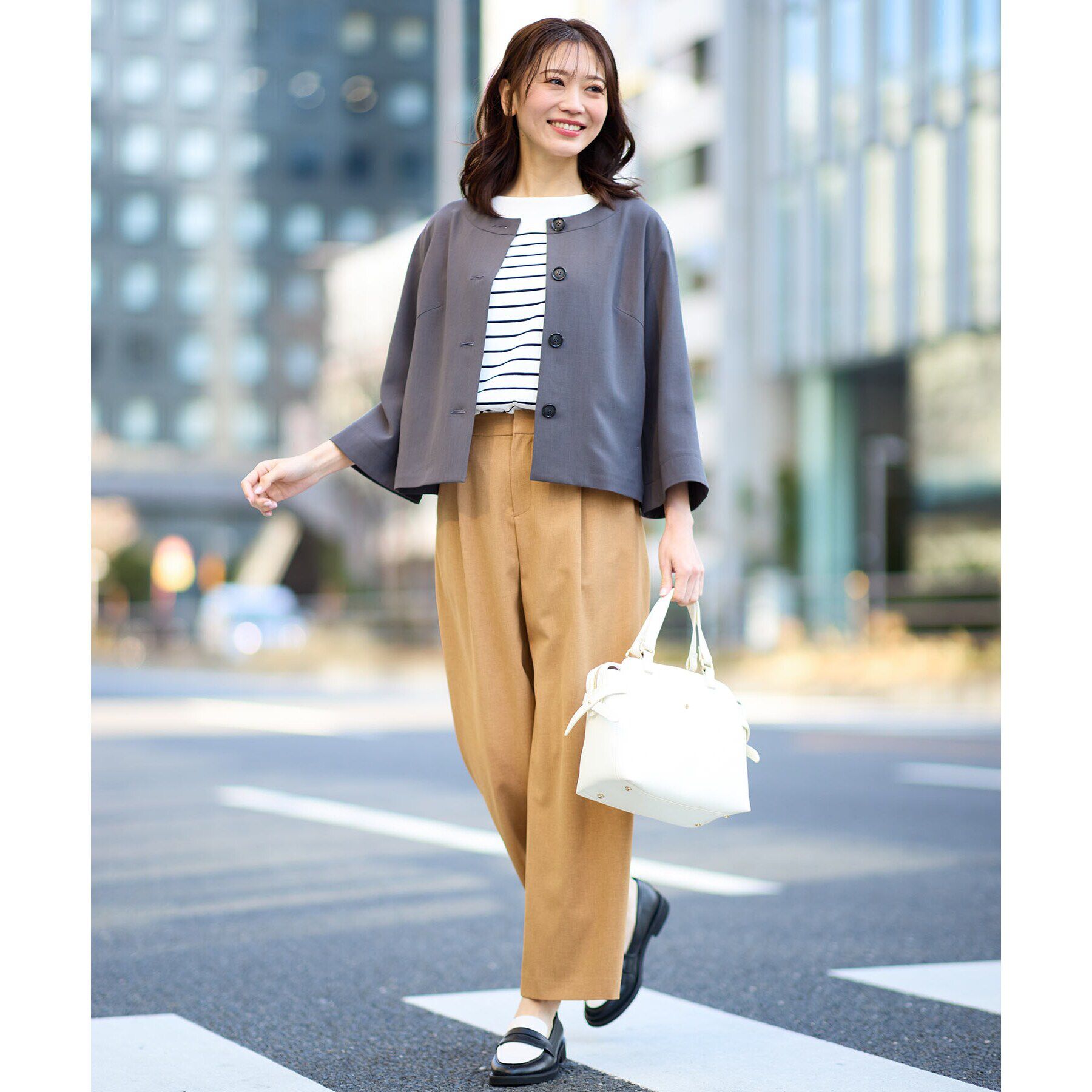 Reflect「【UVカット／接触冷感／洗える／セットアップ可】クルーネックジャケット」|ノーカラージャケット|