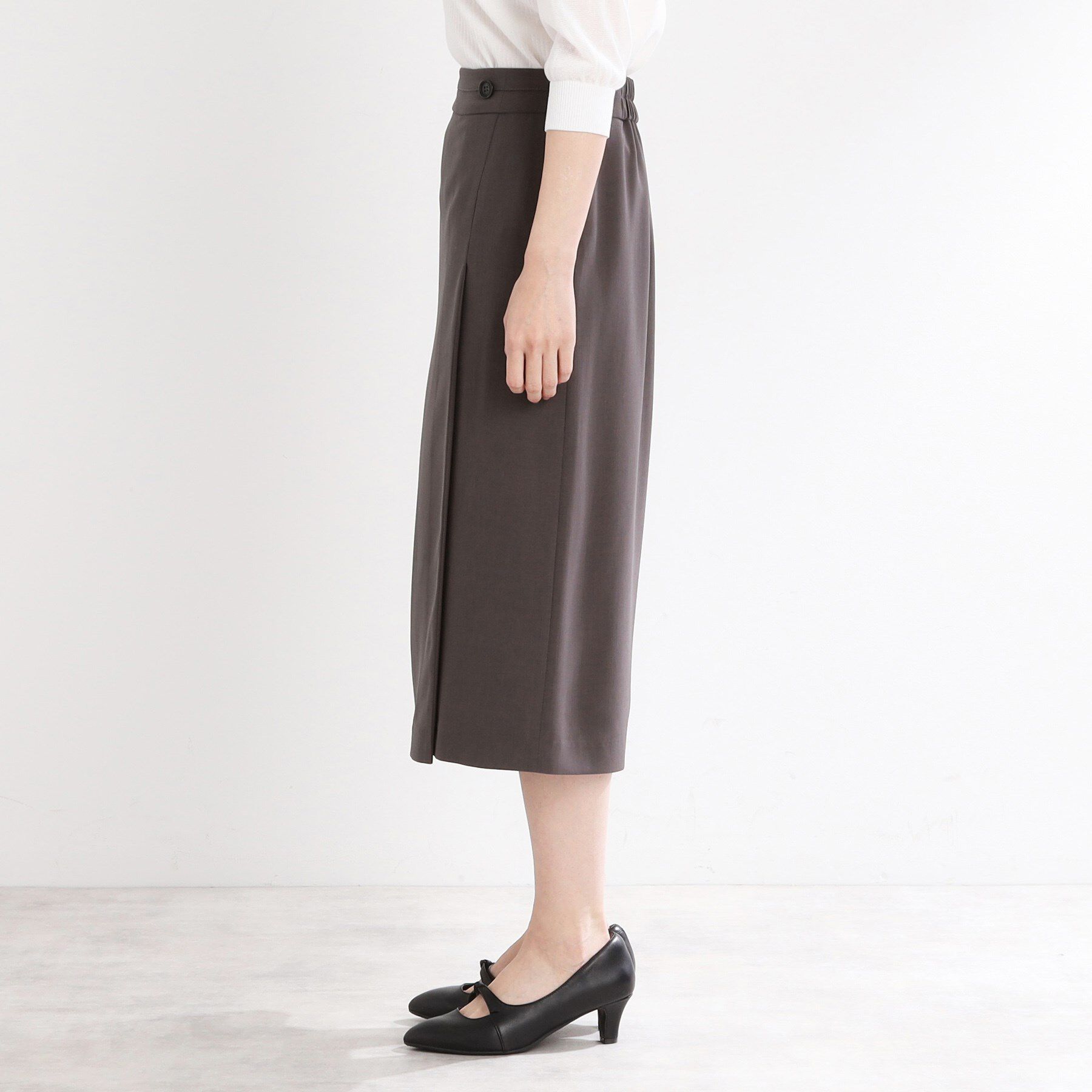 Reflect「【UVカット／洗える／セットアップ可】ラップ風ナロースカート」|スカート|