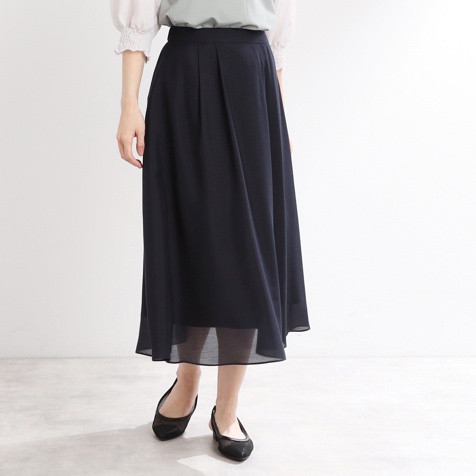 Reflect「【夏SALE／マシンウォッシュ可／春から夏まで着られる】シアーフレアスカート」|スカート|