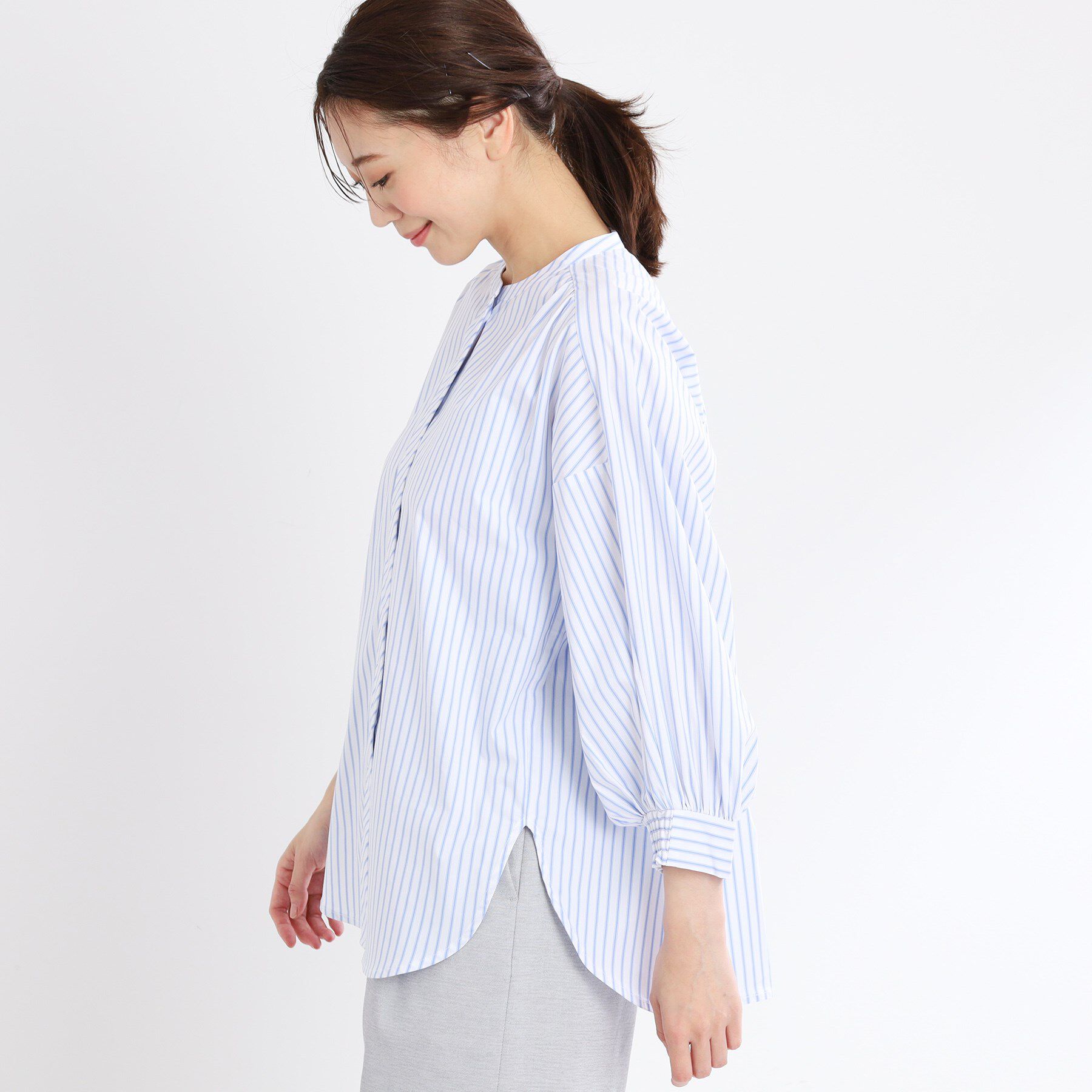 Reflect「【夏SALE／E‐QUALITY／手洗い可】ストライプシャツ」|シャツ・ブラウス|