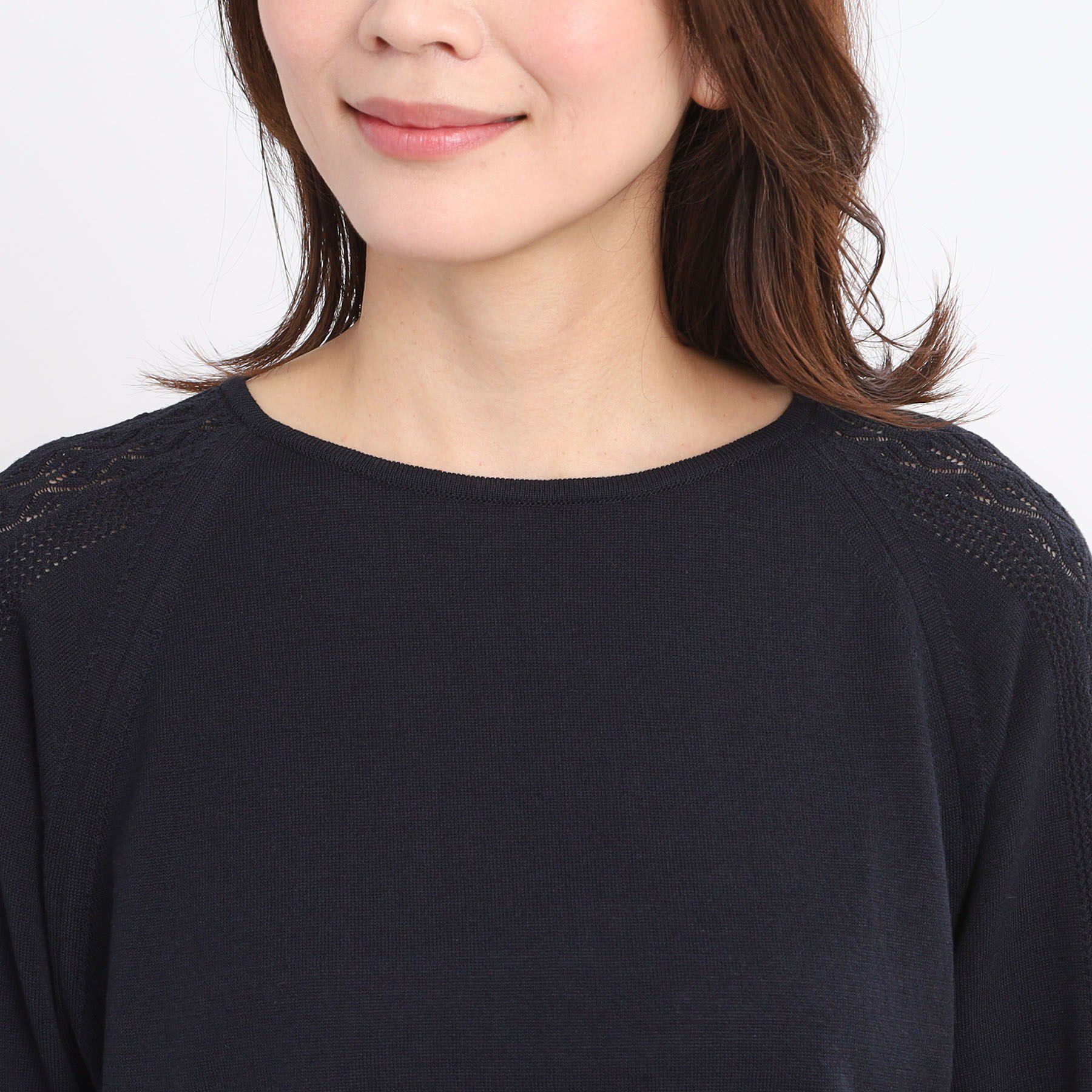 Reflect「【WEB先行カラーあり／手洗い可】透かし柄スリーブニット」|ニット・セーター|