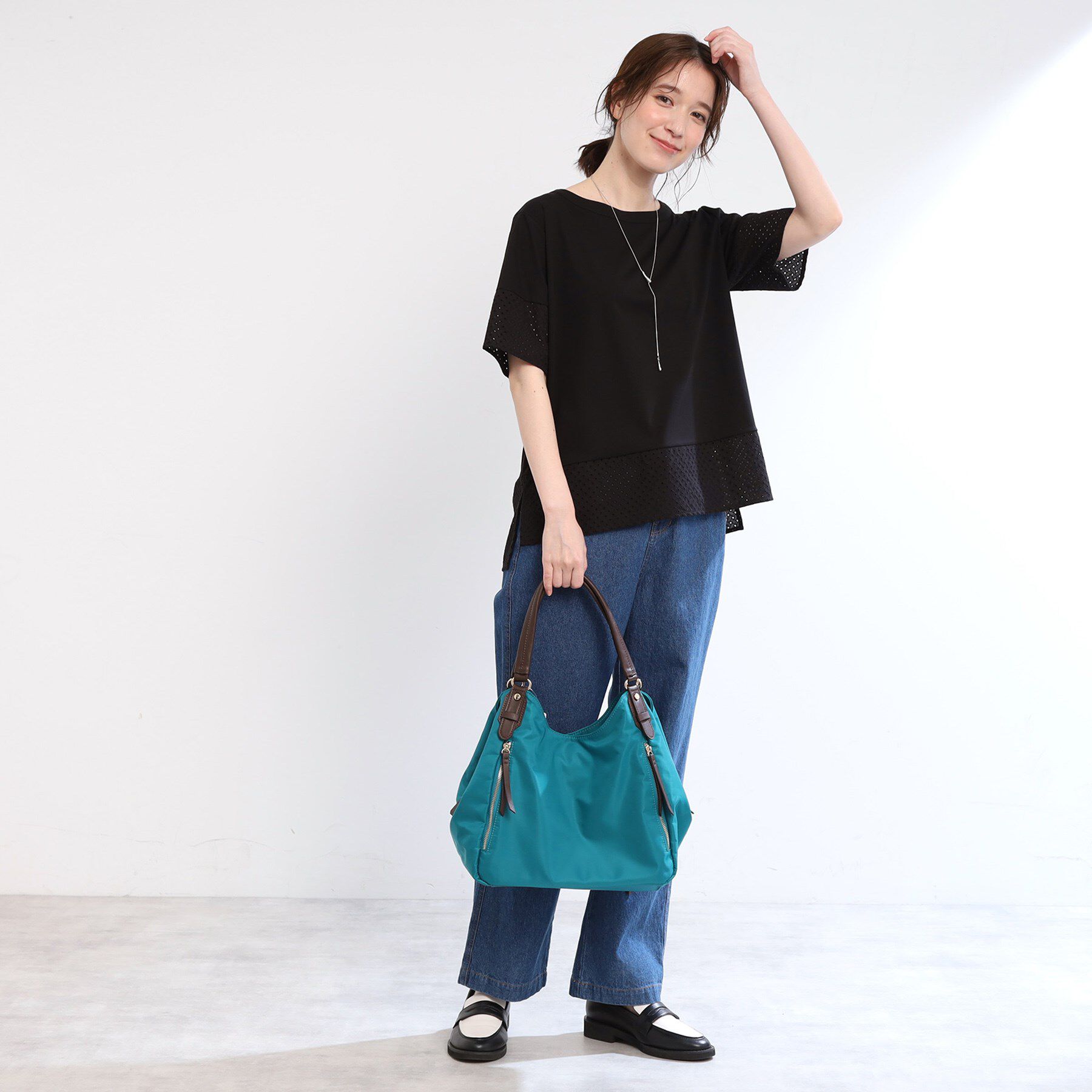 Reflect「【夏SALE／E‐QUALITY／手洗い可】コットンレースドッキングTシャツ」|Tシャツ・カットソー|