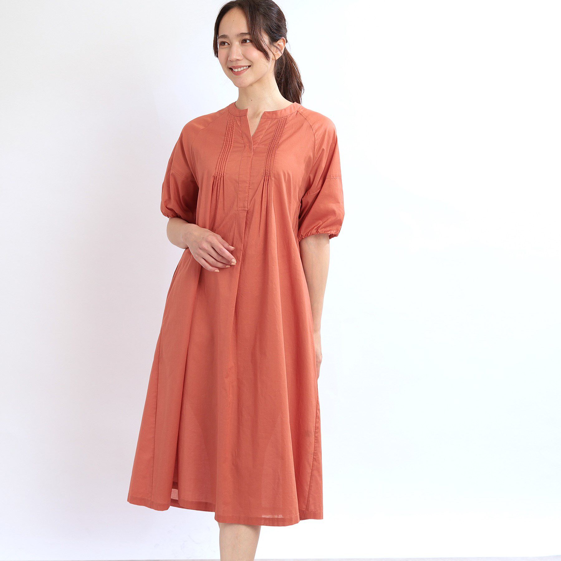 Reflect「【夏SALE／E‐QUALITY／レイヤードスタイルにも◎】ラグランスリーブワンピース」|ワンピース|オレンジ(066)