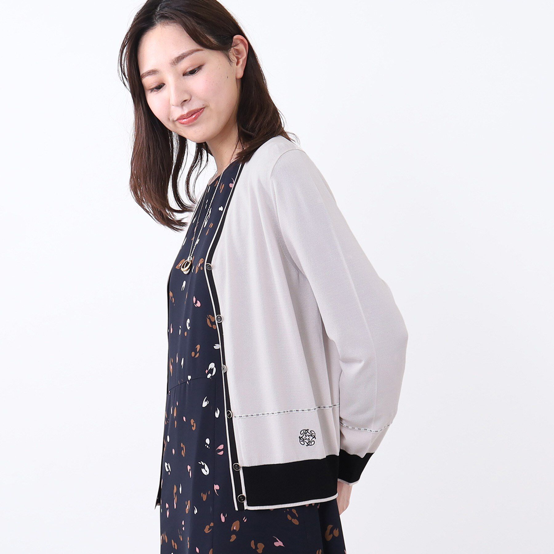 Reflect「【WEB先行カラーあり／手洗い可／アンサンブル可】バイカラーカーディガン」|カーディガン|