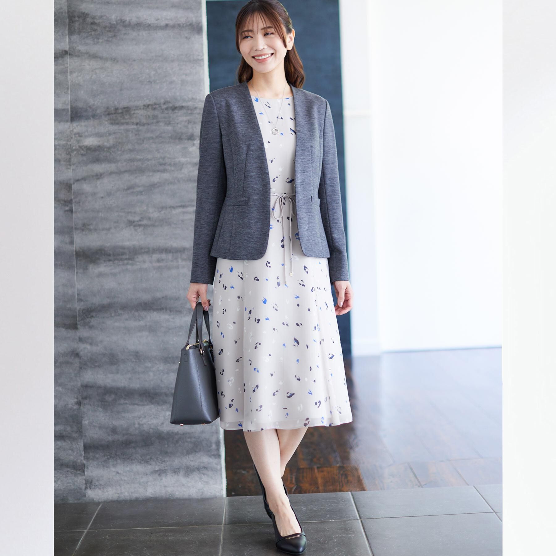 Reflect「【ウエストリボン付き】フレアプリントワンピース」|ワンピース|