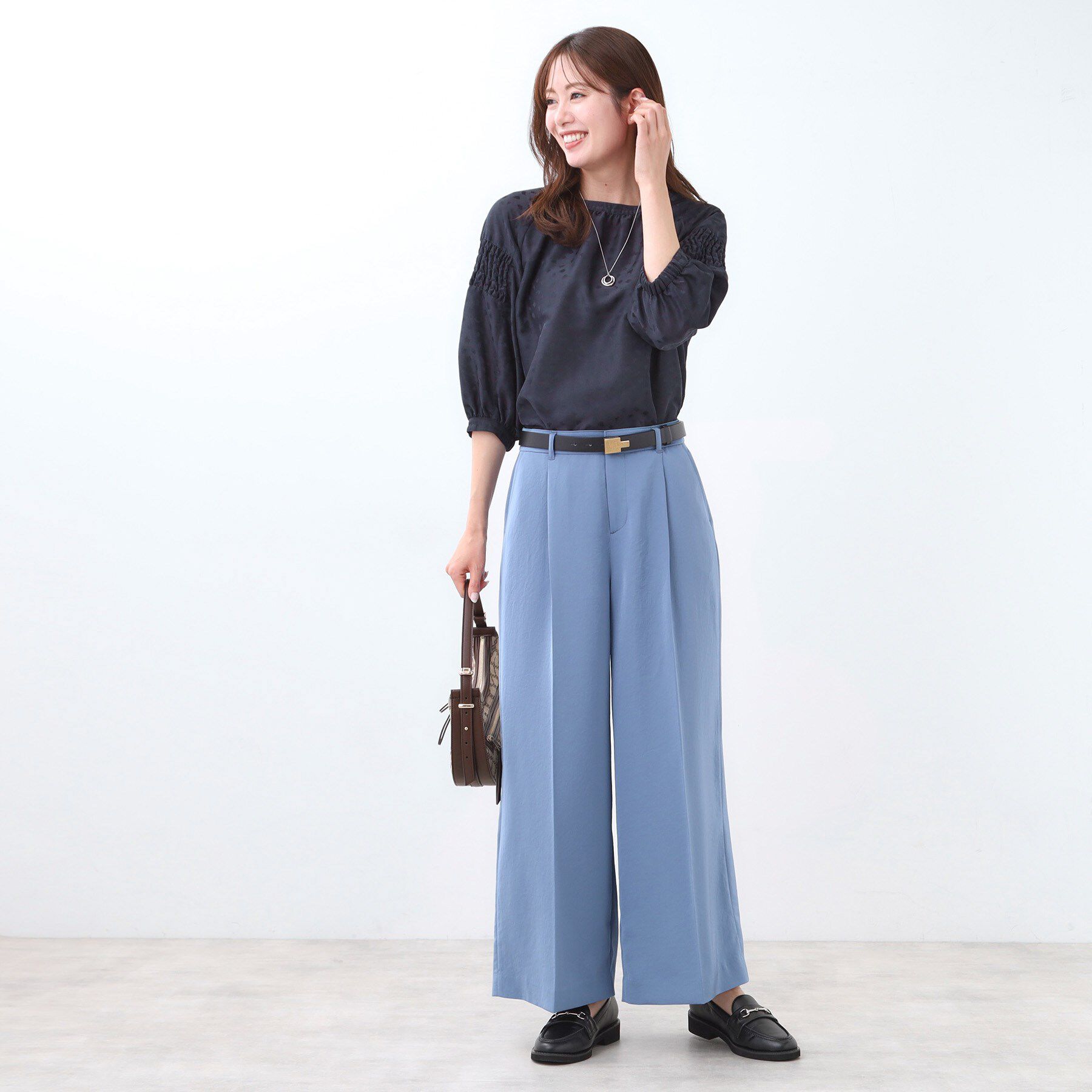 Reflect「【一枚で着映える◎】レオパード風ジャカードブラウス」|シャツ・ブラウス|