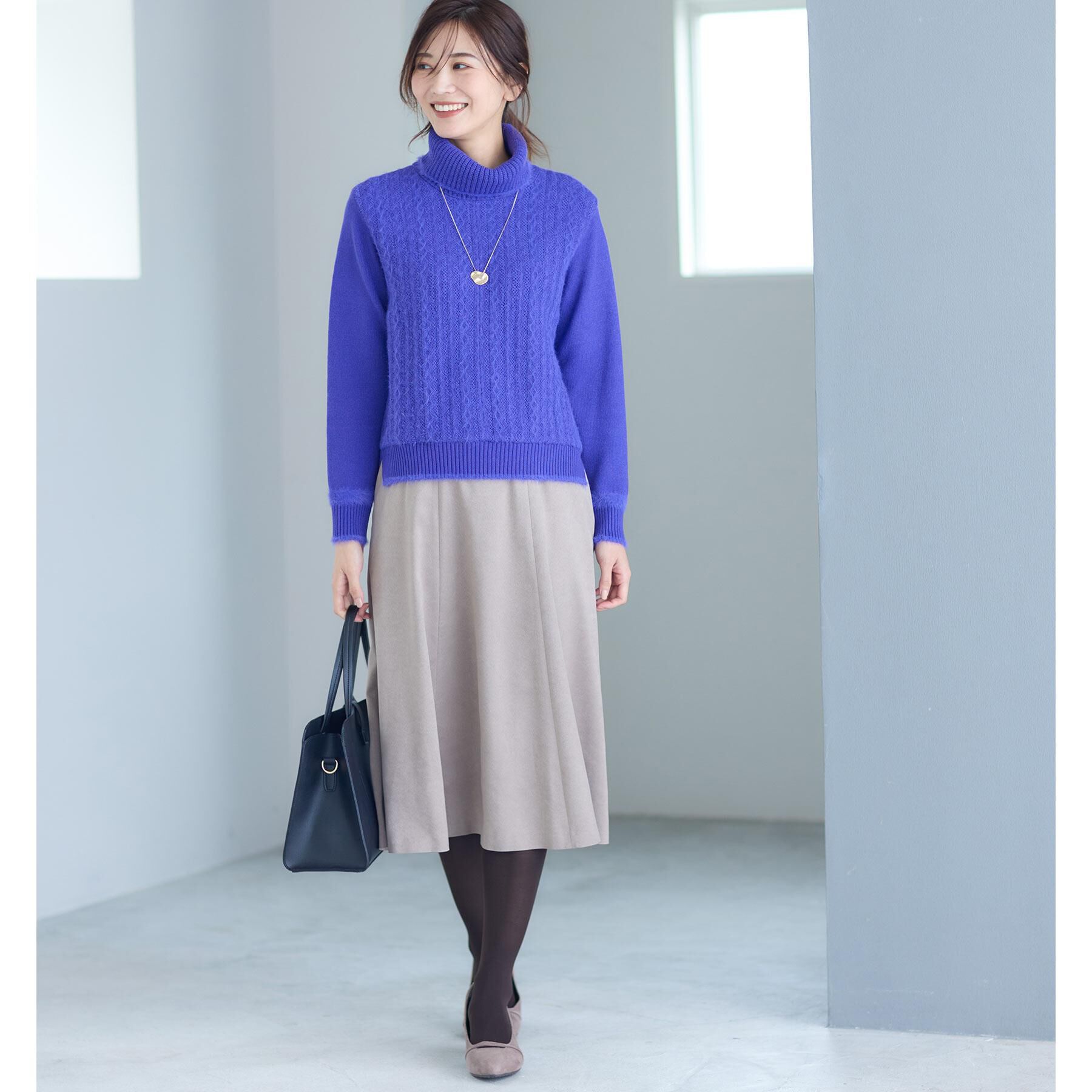 Reflect「【ジャケット合わせにぴったり◎】スエードライクフレアスカート」|スカート|