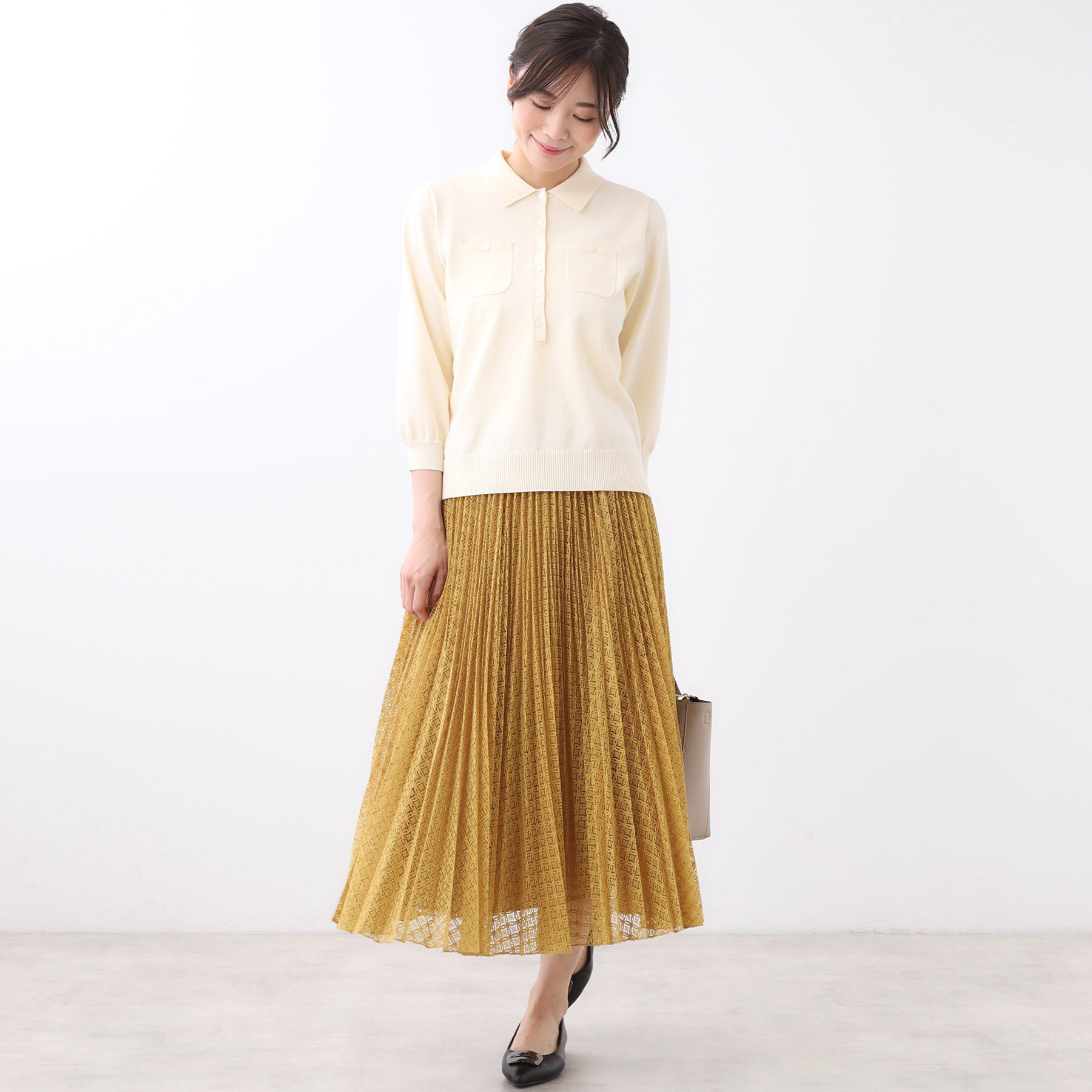 Reflect「【透けにくい◎】衿付き七分袖ニット」|ニット・セーター|