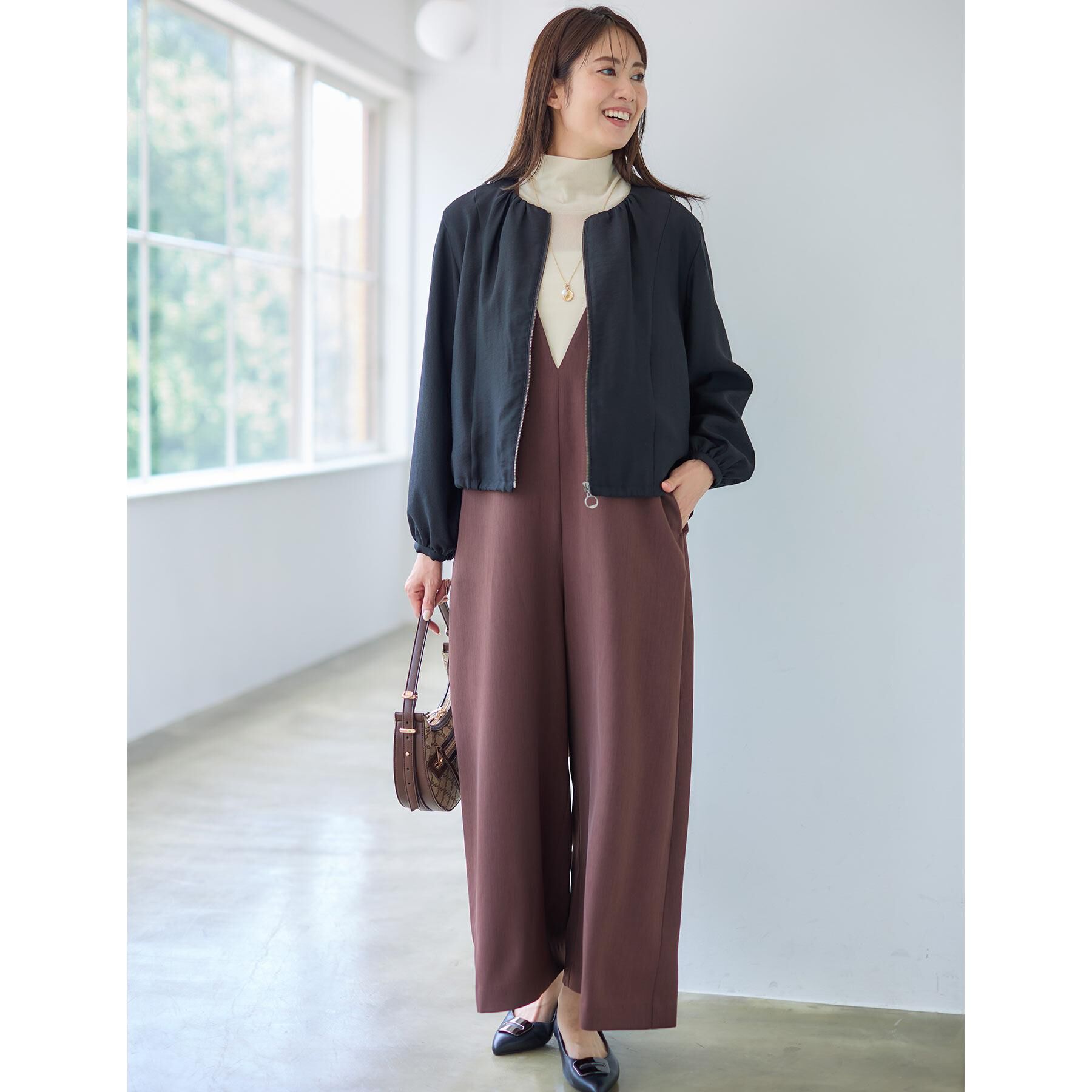 Reflect「【すっきり縦長シルエット】サロペットパンツ」|オールインワン|