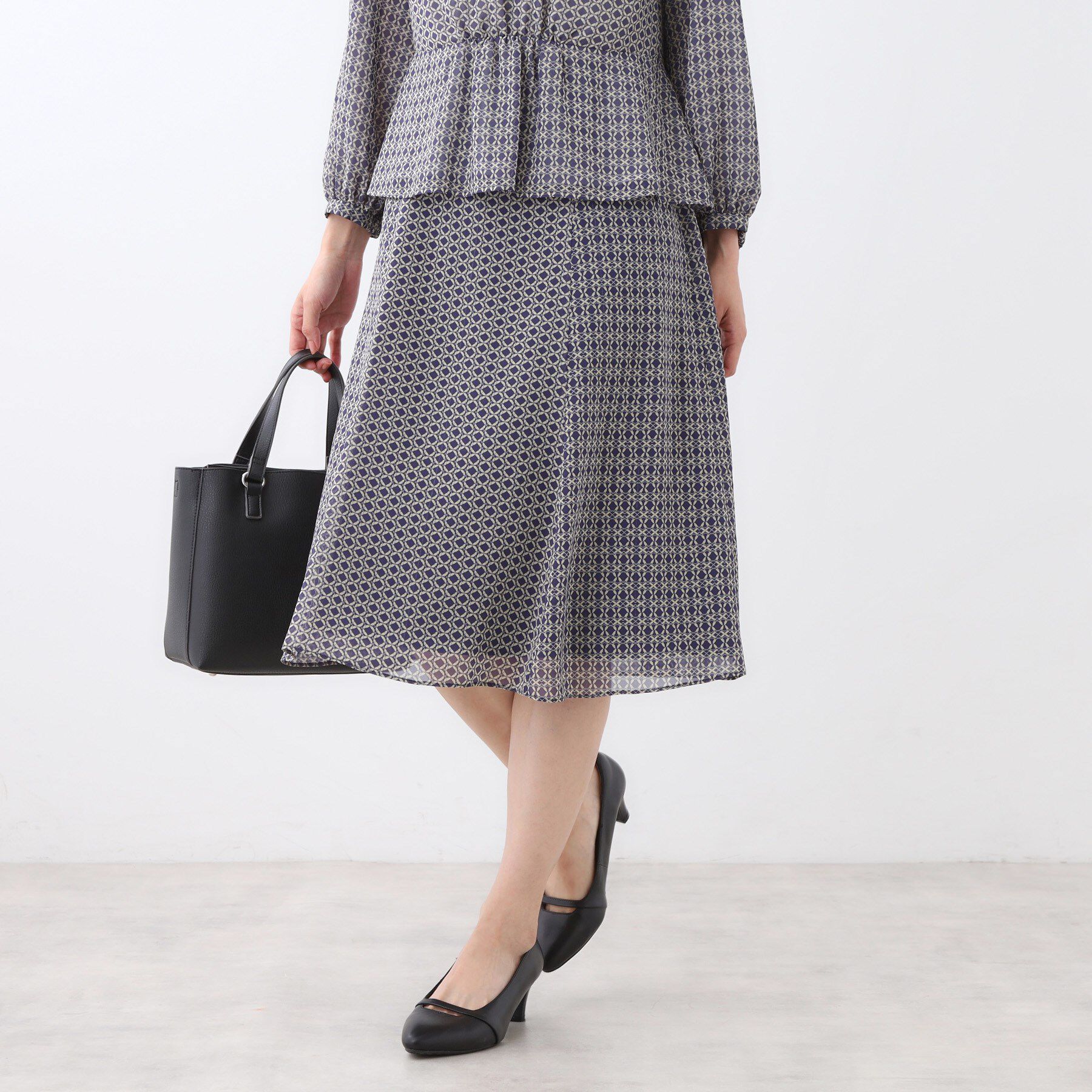 Reflect「【きちんと見え／セットアップ可／通勤におすすめ◎】フレアプリントスカート」|スカート|