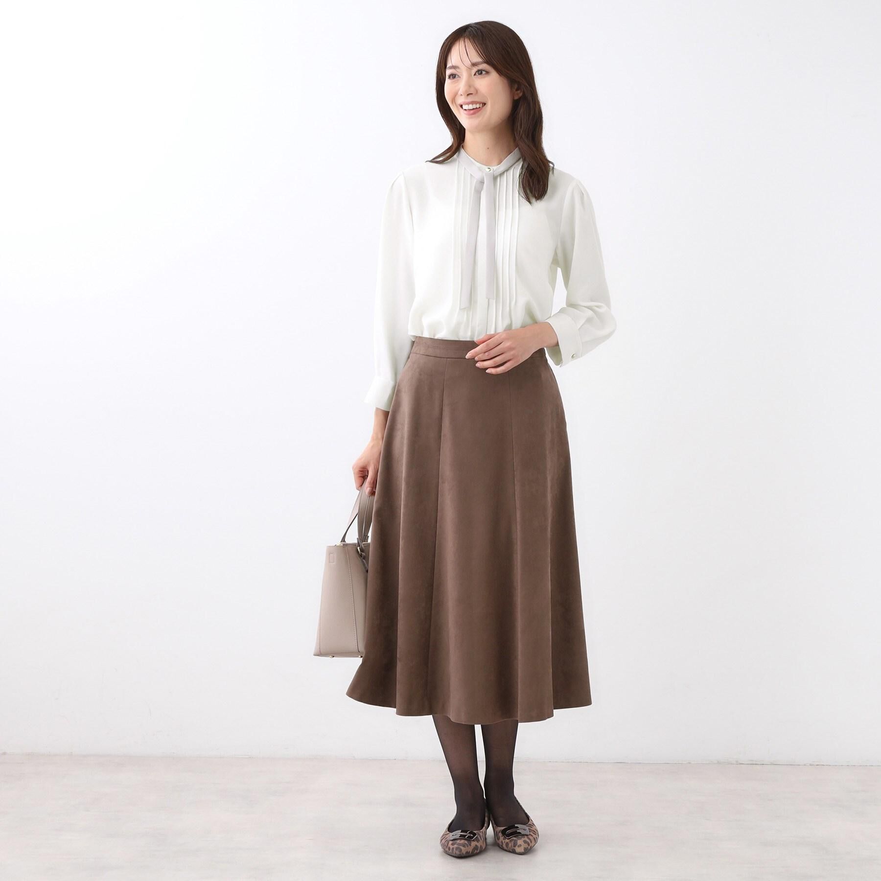 Reflect「【配色ボウタイ付き】八分袖ジョーゼットブラウス」|シャツ・ブラウス|