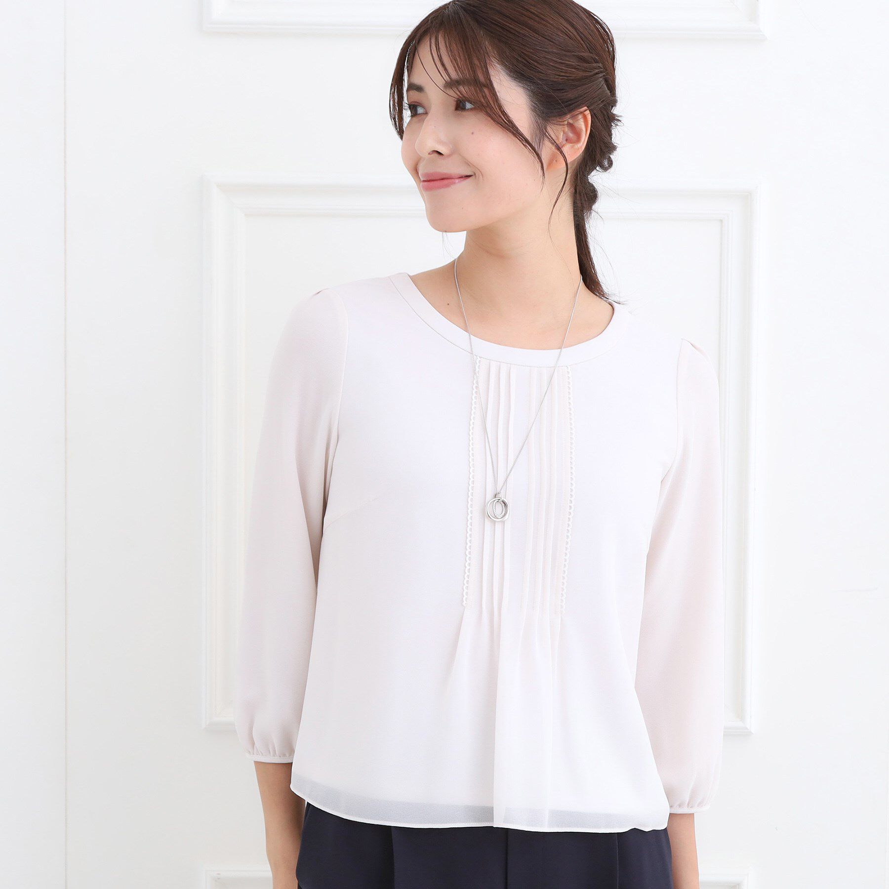 Reflect「【お仕事に◎】ピンタック&times;スカラレースブラウス」|シャツ・ブラウス|