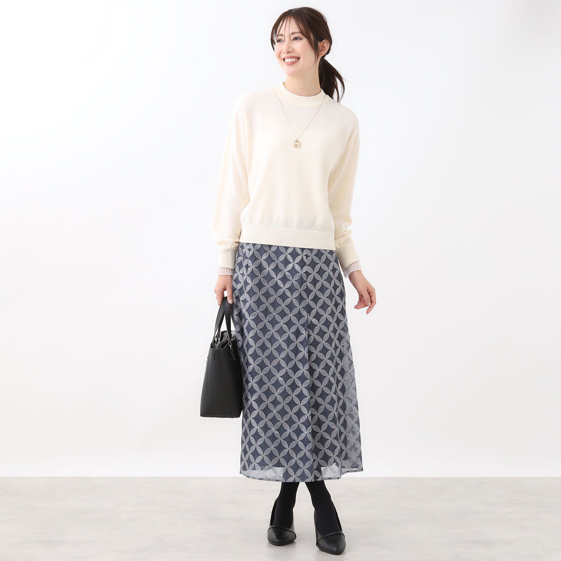 Reflect「【秋映え／重ね着風スタイルに◎】フリルプリーツスリーブニット」|ニット・セーター|