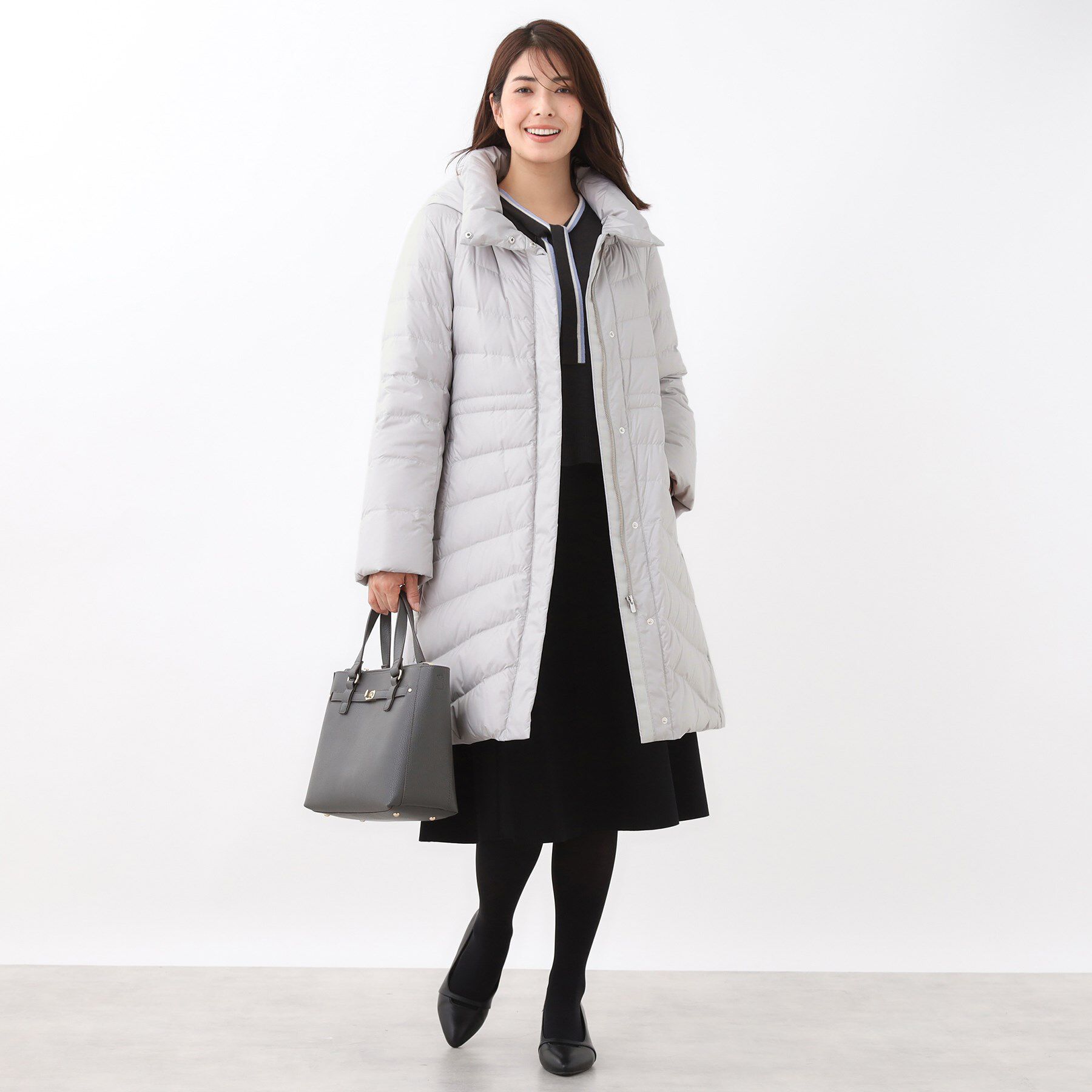 Reflect「【定番人気／ウエスト調整可】フーデッドロングダウンコート」|ダウン|