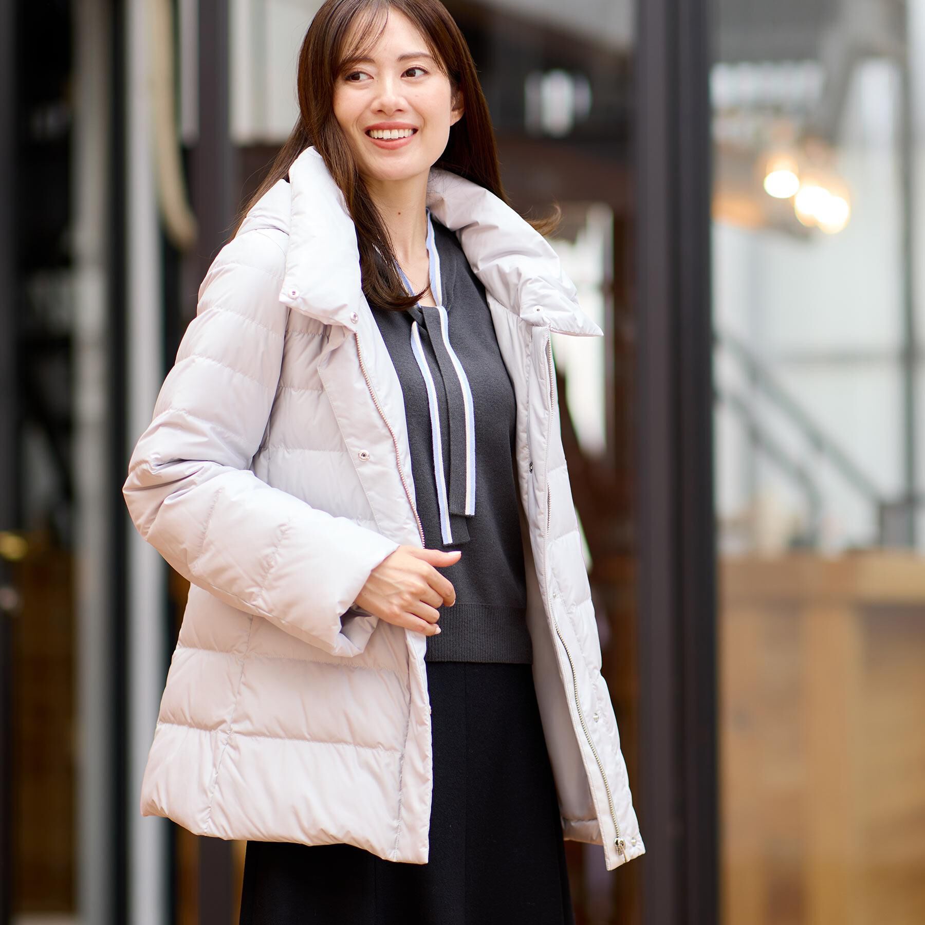 Reflect「【定番人気】フーデッドミドルダウンコート」|ダウン|